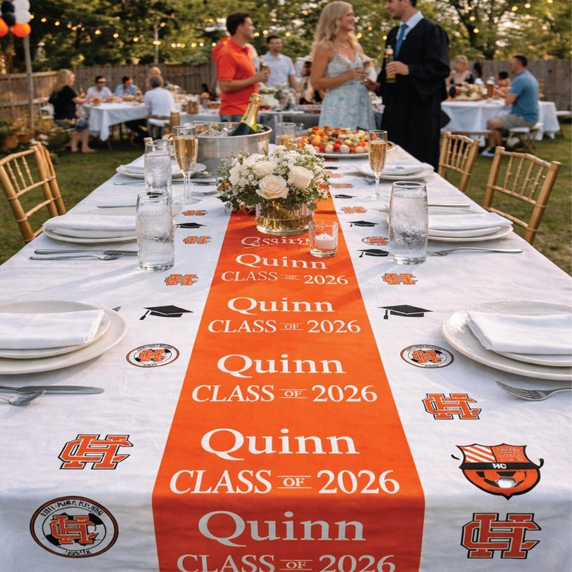 Custom Name Paper Table Runner, Graduation Party Accessory, Class of 2026