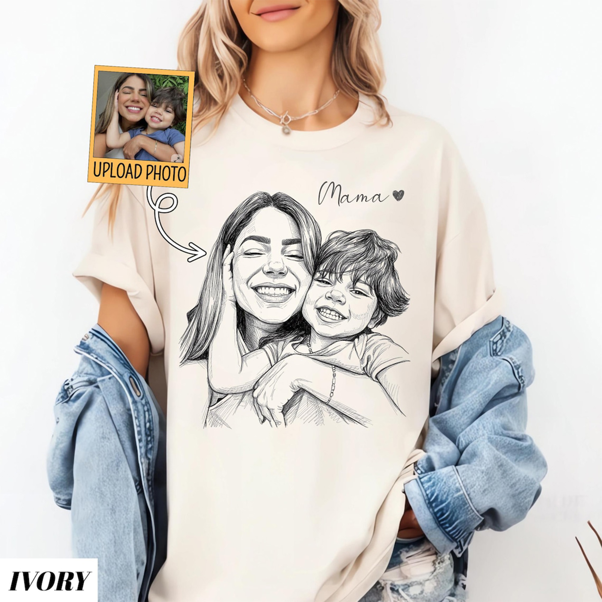 Personalized Portrait Shirt, Gift for Mom, Birthday/Mother's Day Gift