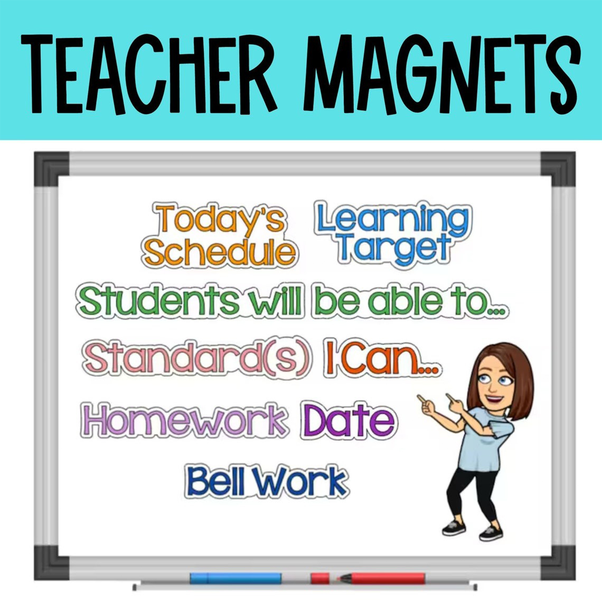 Teacher Magnets, Magnets for Classroom, Blackboard Magnets, Chalkboard Magnets, Magnetic Whiteboard, Classroom Decor, Back to School