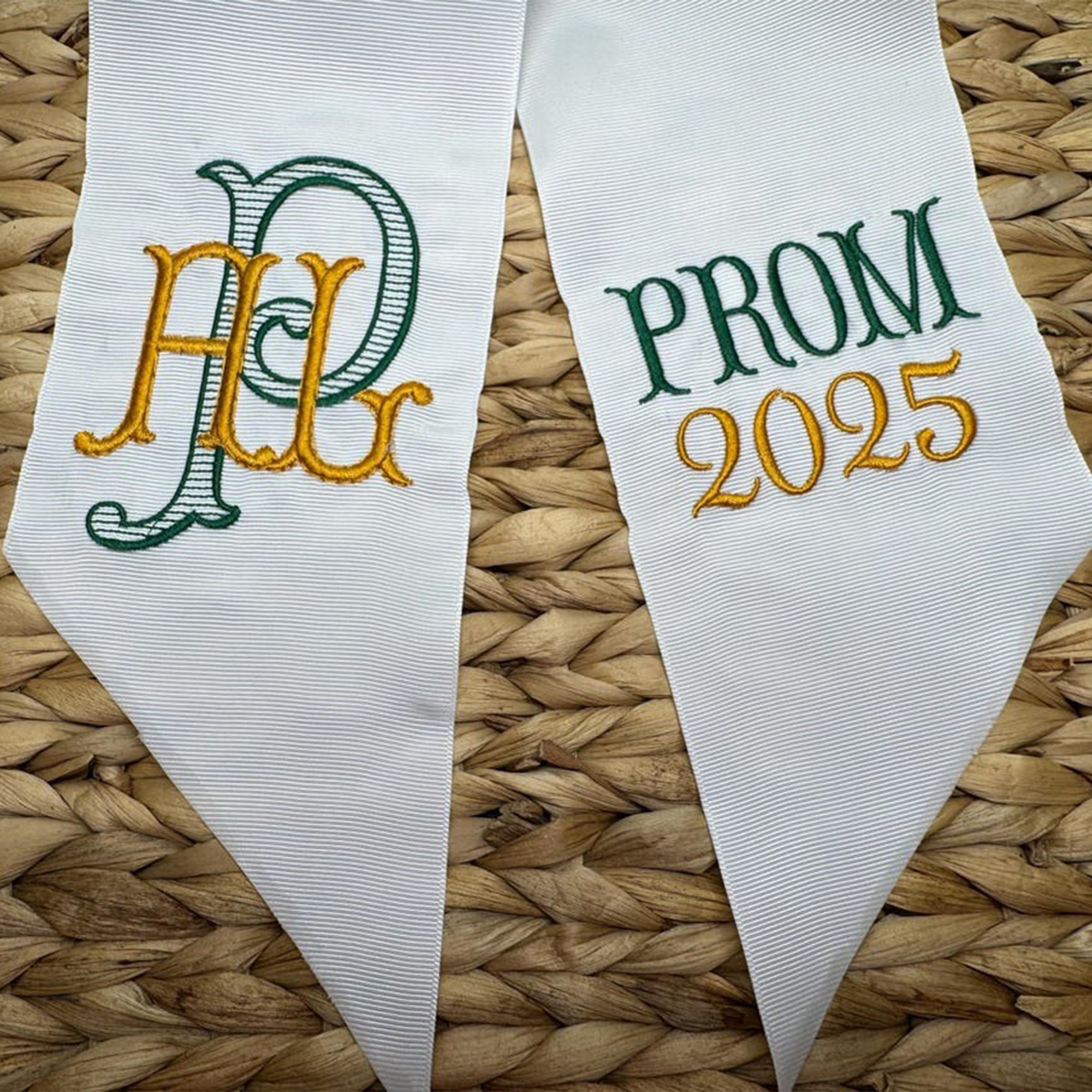 Personalized Embroidered Satin Bouquet Sash, Graduation Gift, Class of 2026