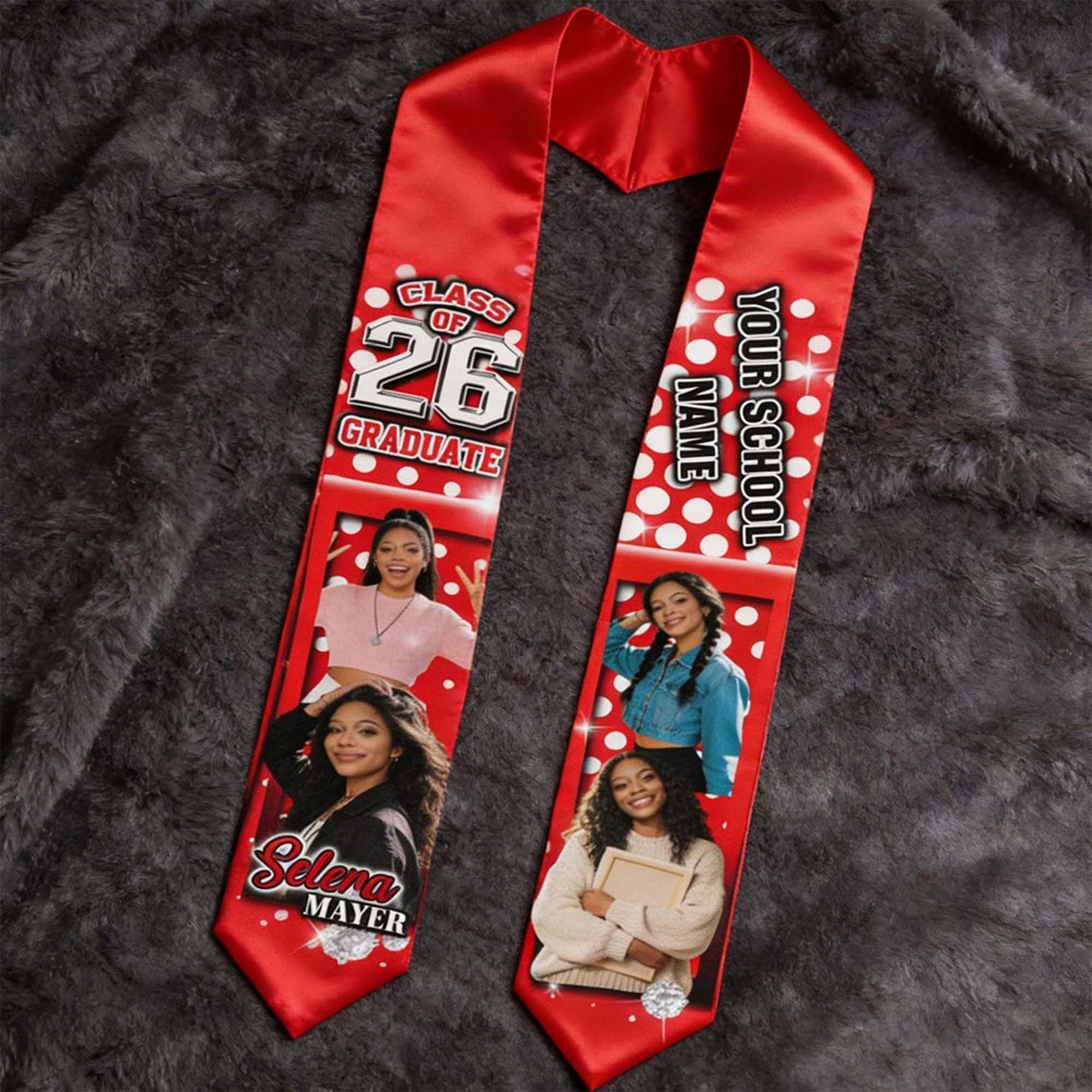 Personalized Photo Graduation Stole, Class of 2026, Personalized Sash, Graduation Gift, Gift for Graduates