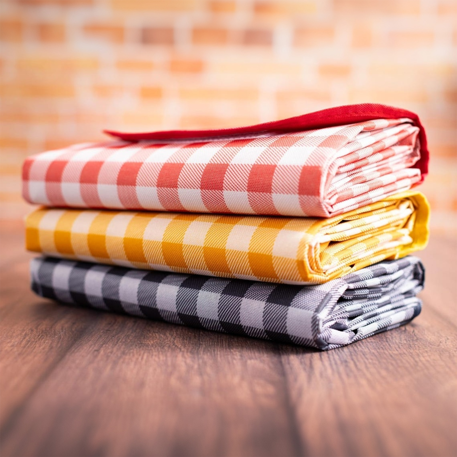 Custom Text Gingham Water-Proof Picnic Blanket, Folds with Handle, Personalized Name Picnic Blanket, Outdoor Camping, Beach Accessory