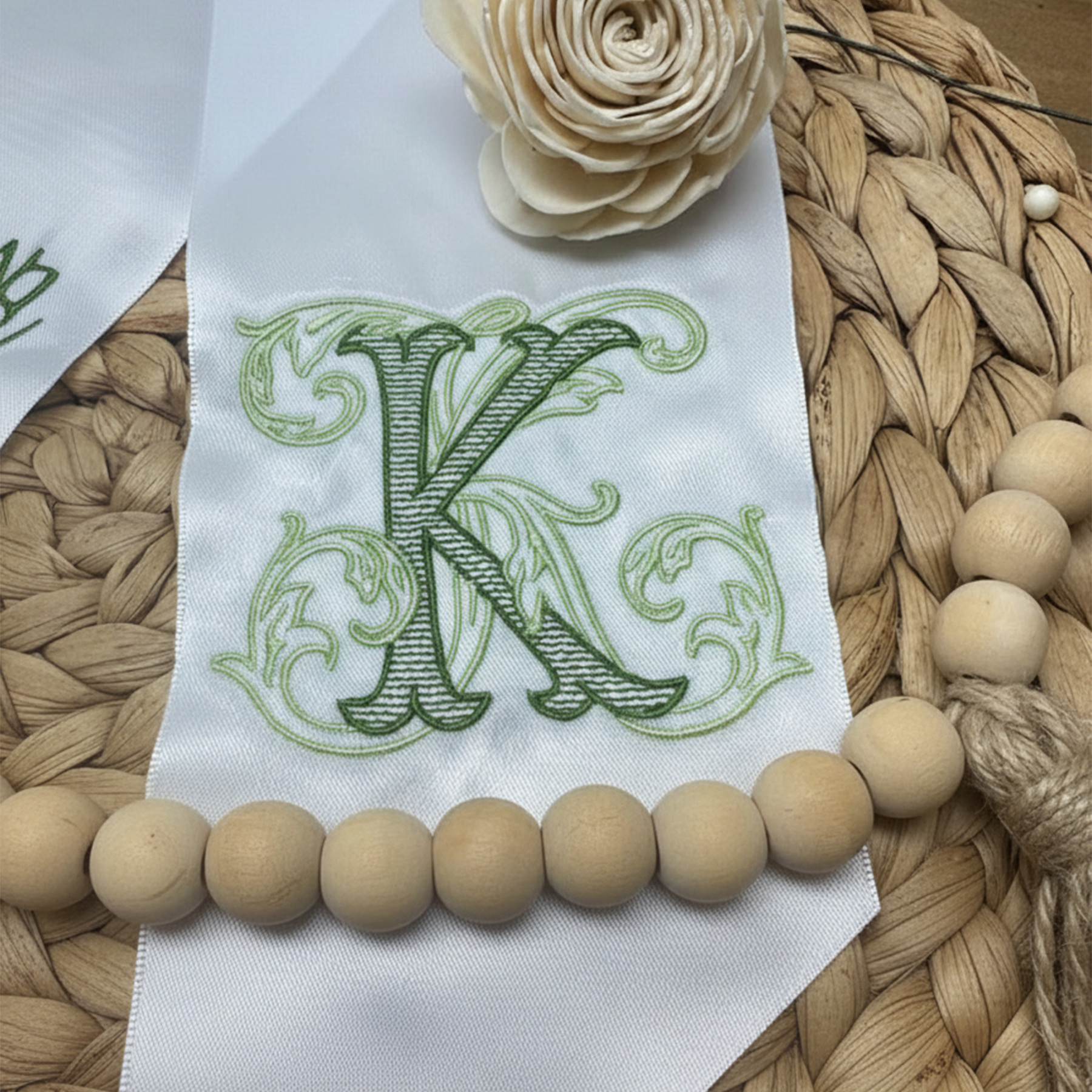 Personalized Embroidered Satin Bouquet Sash, Graduation Gift, Class of 2026
