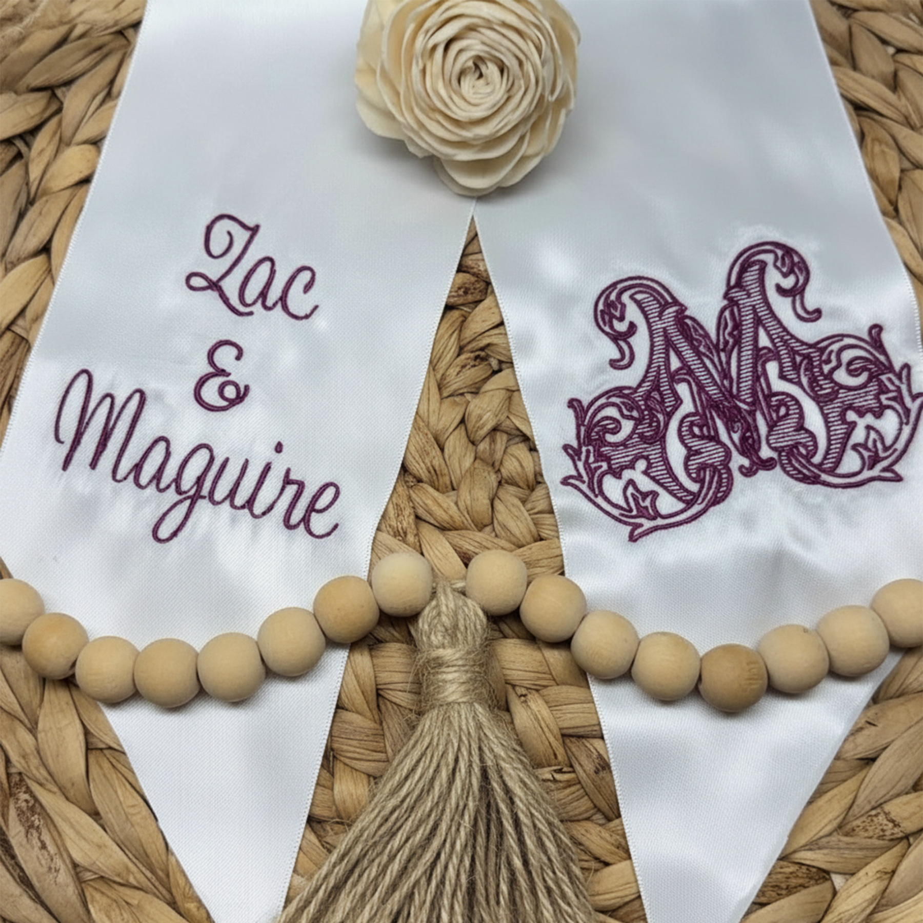 Personalized Embroidered Satin Bouquet Sash, Graduation Gift, Class of 2026