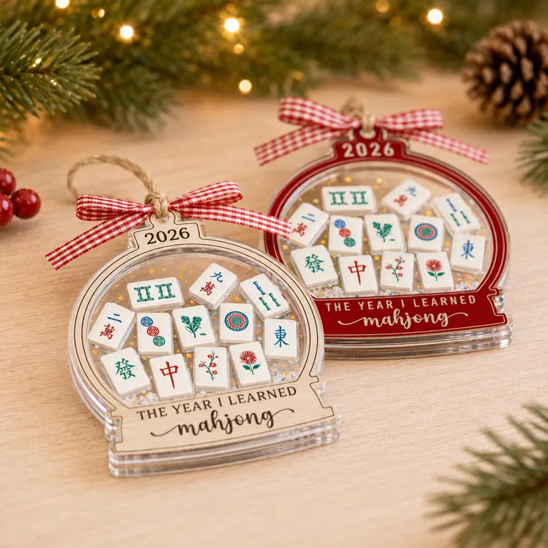 Personalized The Year I Learned Mahjong Christmas Ornament