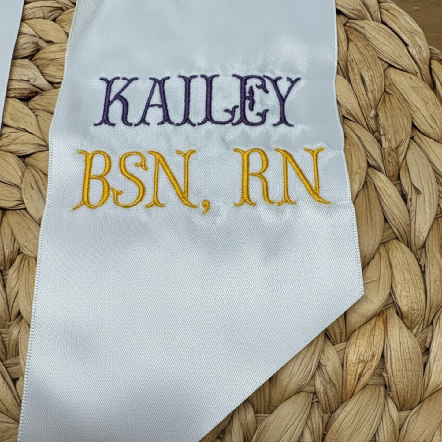 Personalized Embroidered Satin Bouquet Sash, Graduation Gift, Class of 2026