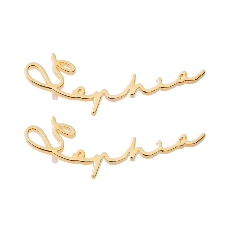 Personalized Minimalist Name Stud Earrings, Monogram Jewelry, Birthday/Anniversary Gift for Girlfriend/Wife/Her