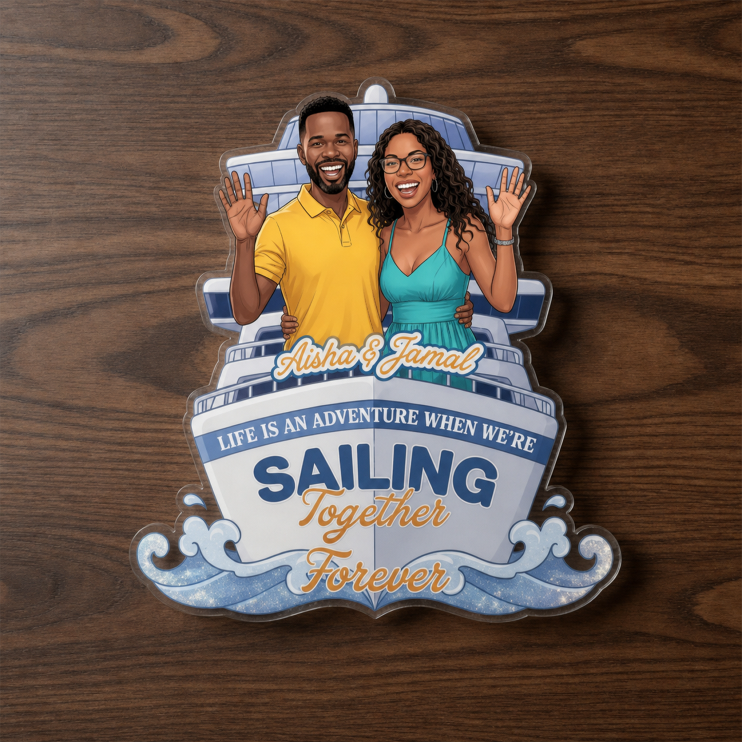 Personalized Vinyl Cruise Door Photo Magnet with Photo and Custom Message Vacation Gift for Couples