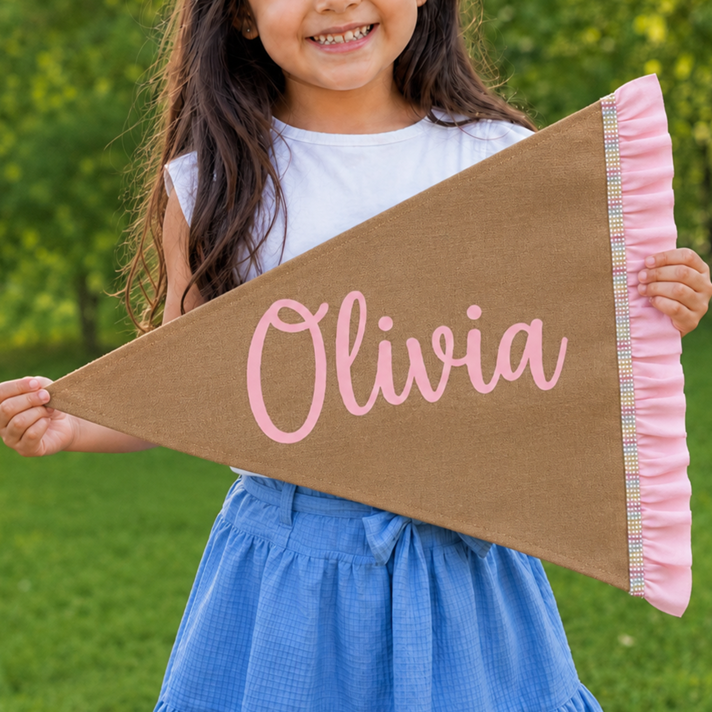 Personalized Paper First Day of School Pennant Flag with Name Back Room Decor for Kids