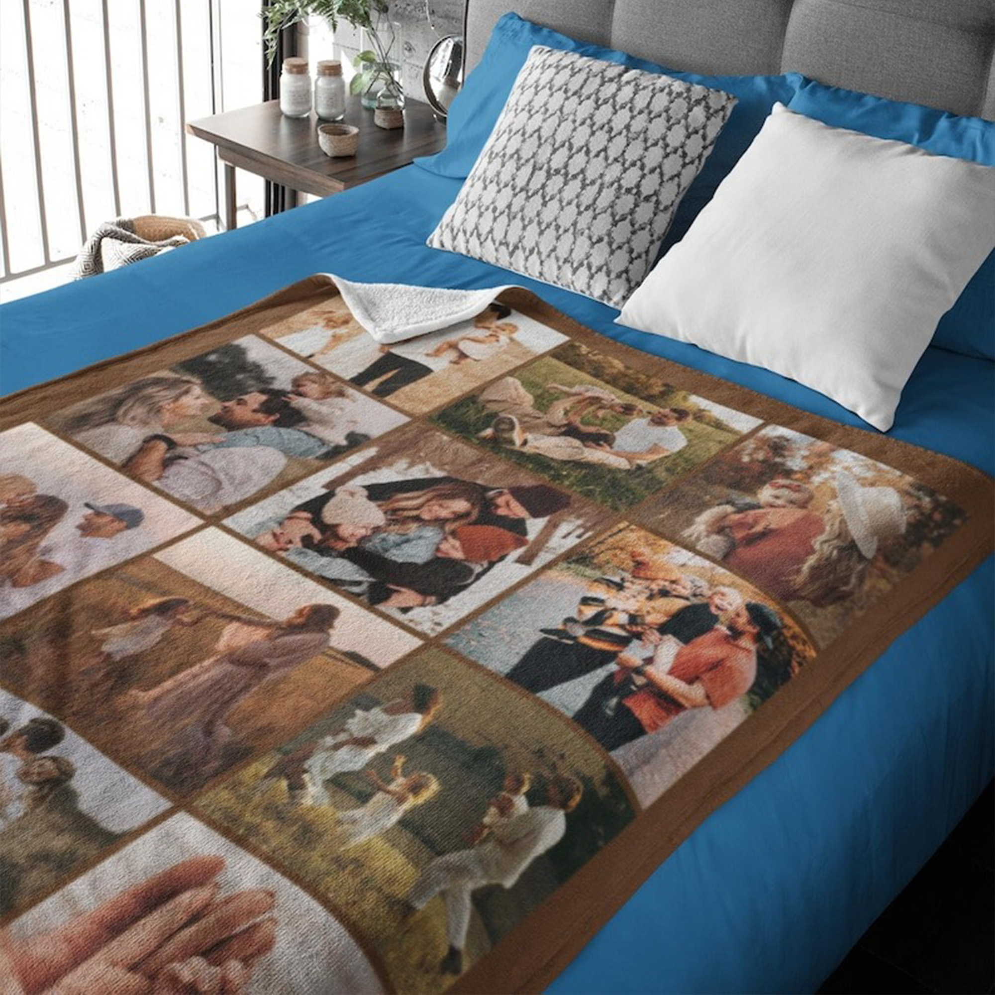 Personalized Photo&Text Blanket, Family Blanket, Memorial Gift, Couple Gift, Birthday/Anniversary Gift