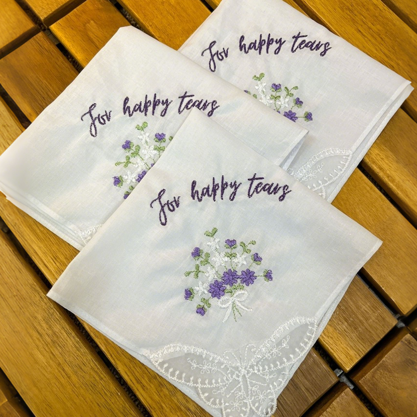 Personalized Wedding Handkerchief, Bridal Handkerchief, For Happy Tears, Wedding Keepsake