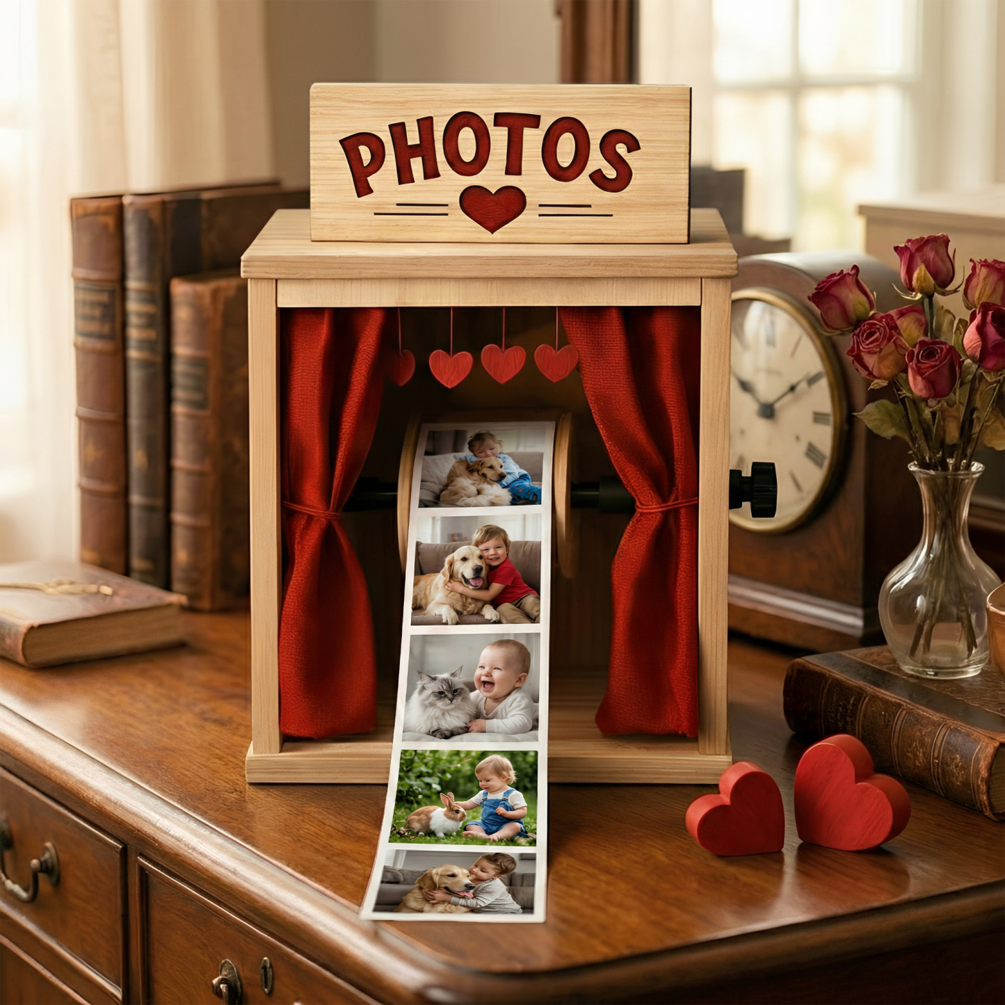 Personalized Photo Booth, Manual Sliding Photo Booth, Personalized Keepsake, Home Decor