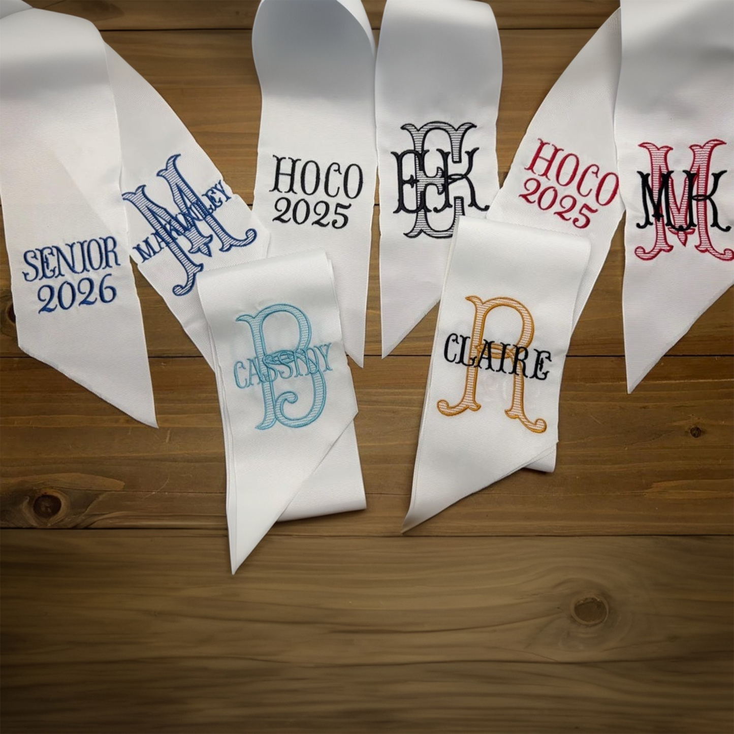 Personalized Embroidered Satin Bouquet Sash, Graduation Gift, Class of 2026