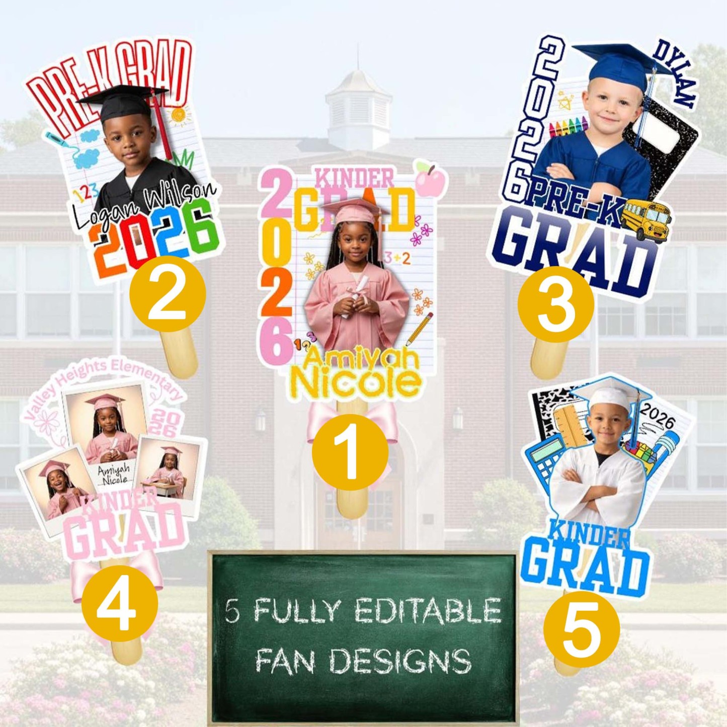 Personalized Pre Kindergarten Graduation Fan, Pre Kindergarten Graduation Gift, Party Favor