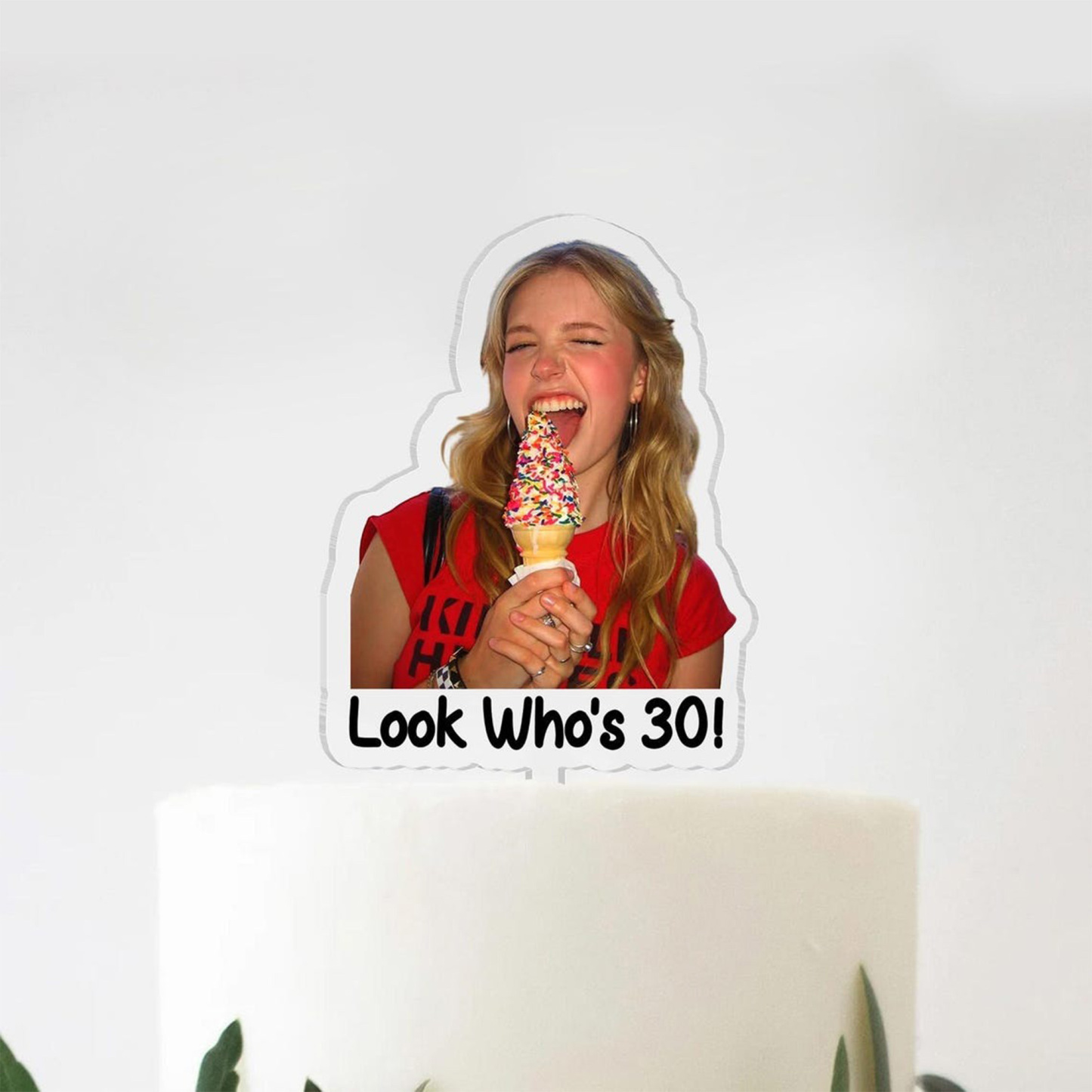 Custom Retro Photo Acrylic Cake Topper, Vintage Cake Topper, Personalized Photo Cake Topper, Birthday Party Favor