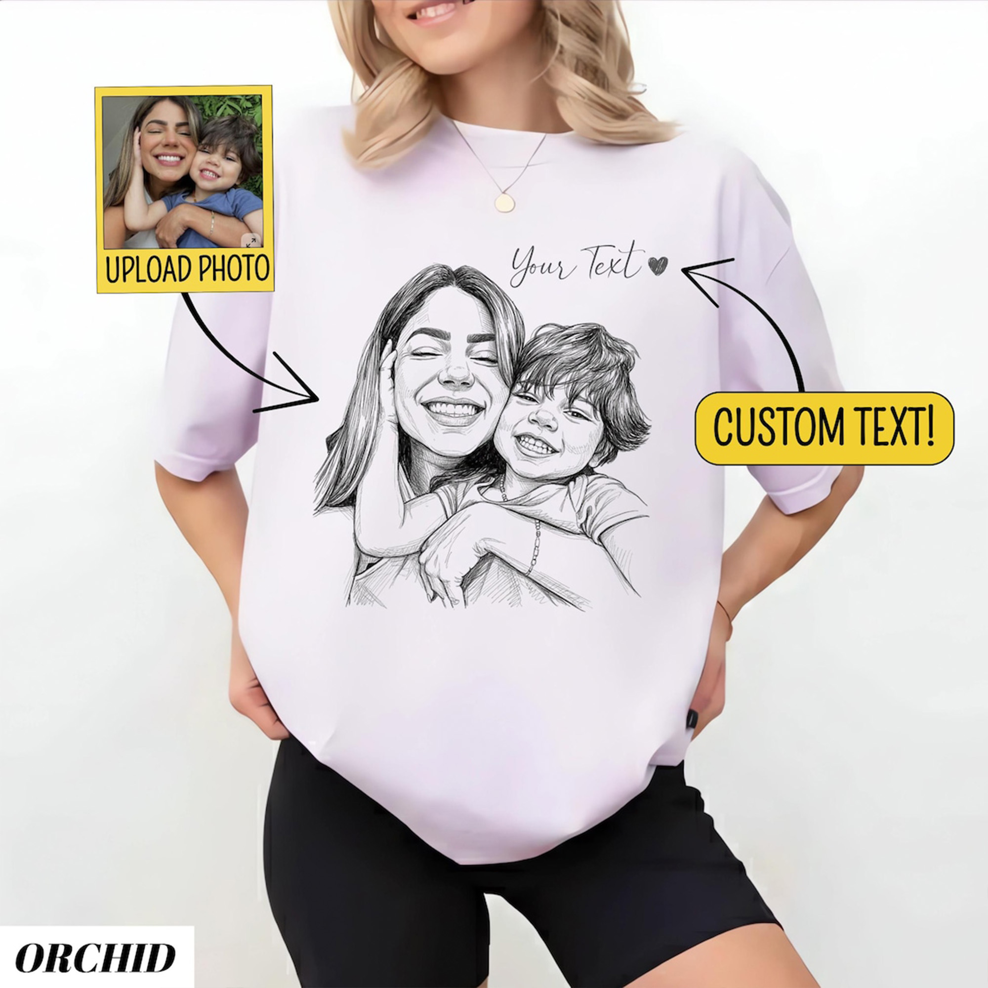 Personalized Portrait Shirt, Gift for Mom, Birthday/Mother's Day Gift