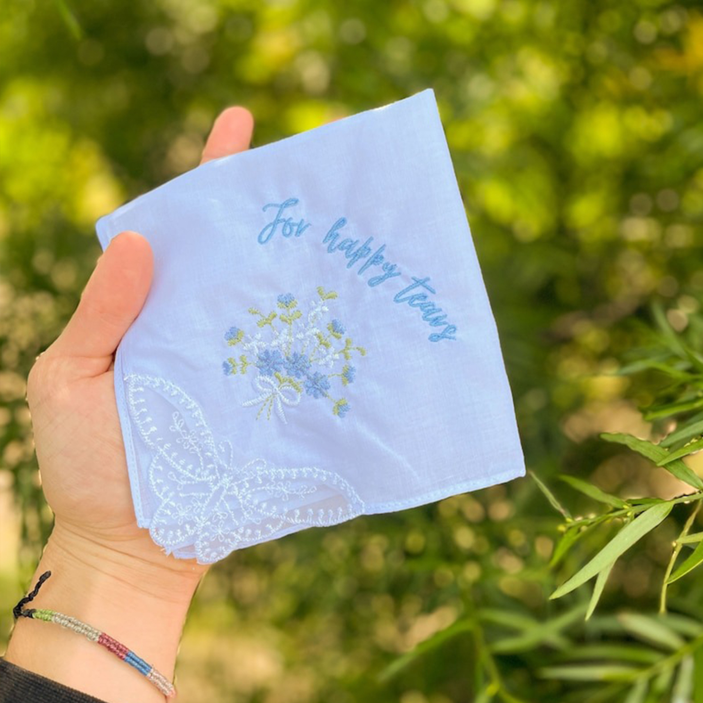 Personalized Wedding Handkerchief, Bridal Handkerchief, For Happy Tears, Wedding Keepsake
