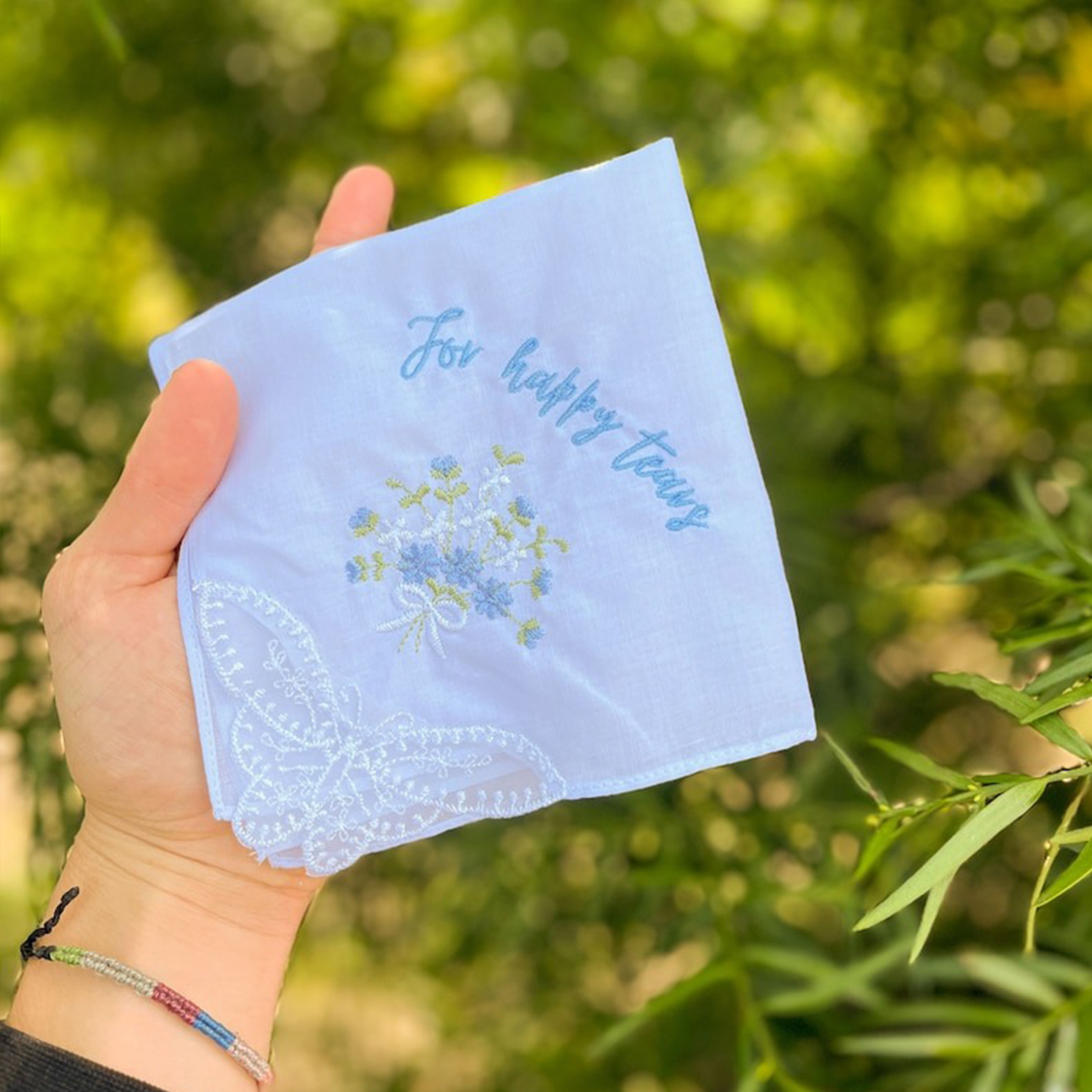 Personalized Wedding Handkerchief, Bridal Handkerchief, For Happy Tears, Wedding Keepsake