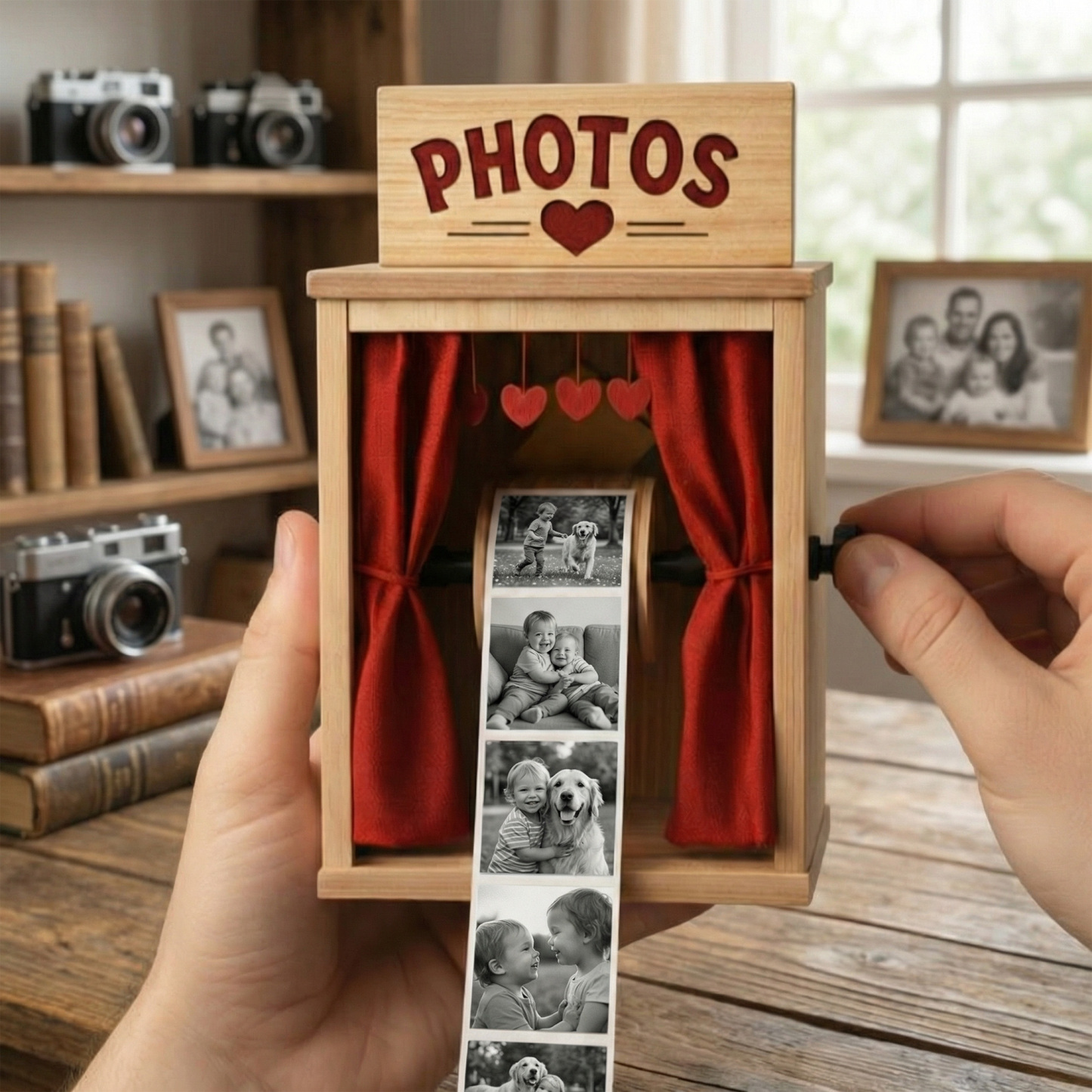Personalized Photo Booth, Manual Sliding Photo Booth, Personalized Keepsake, Home Decor
