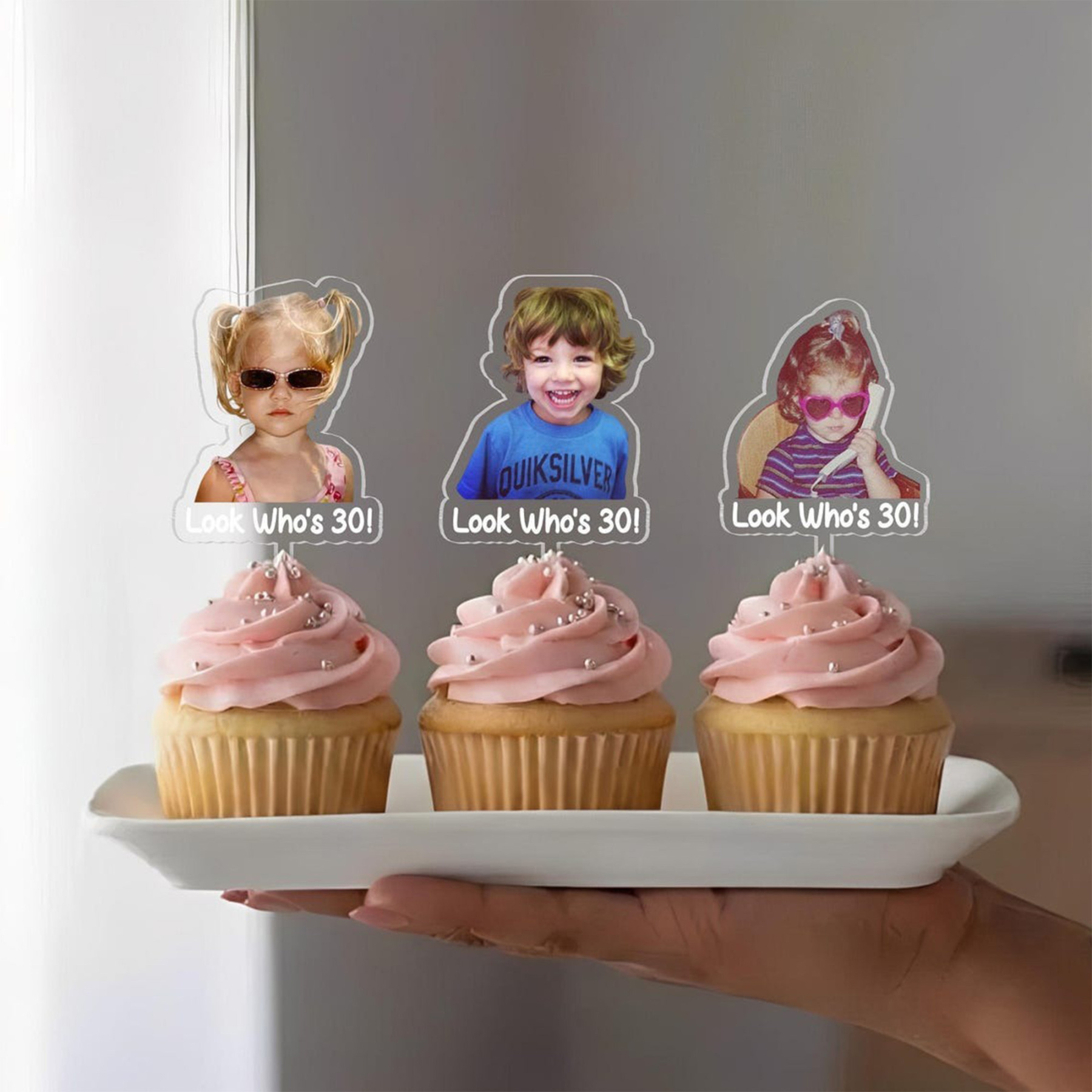 Custom Retro Photo Acrylic Cake Topper, Vintage Cake Topper, Personalized Photo Cake Topper, Birthday Party Favor