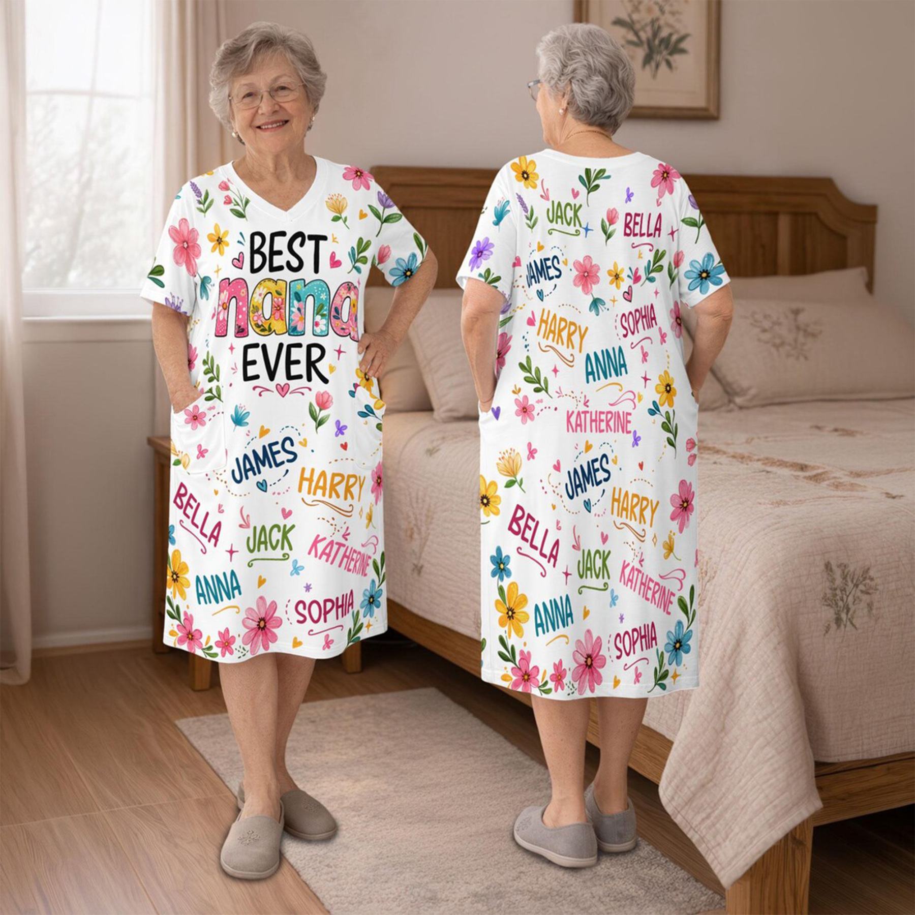 Personalized Grandkid's Name Dress for Grandma, Mother's Day Gift, Women's Dress, Mom Gift from Daughter, Gift for Grandma