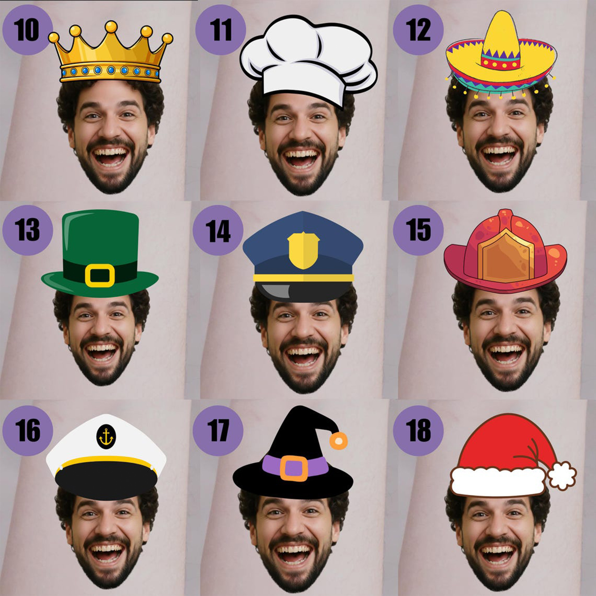 (Sold at 12pcs)Custom Face Funny Temporary Tattoos, Funny Gift, Birthday/Graduation Gift, Party Favor