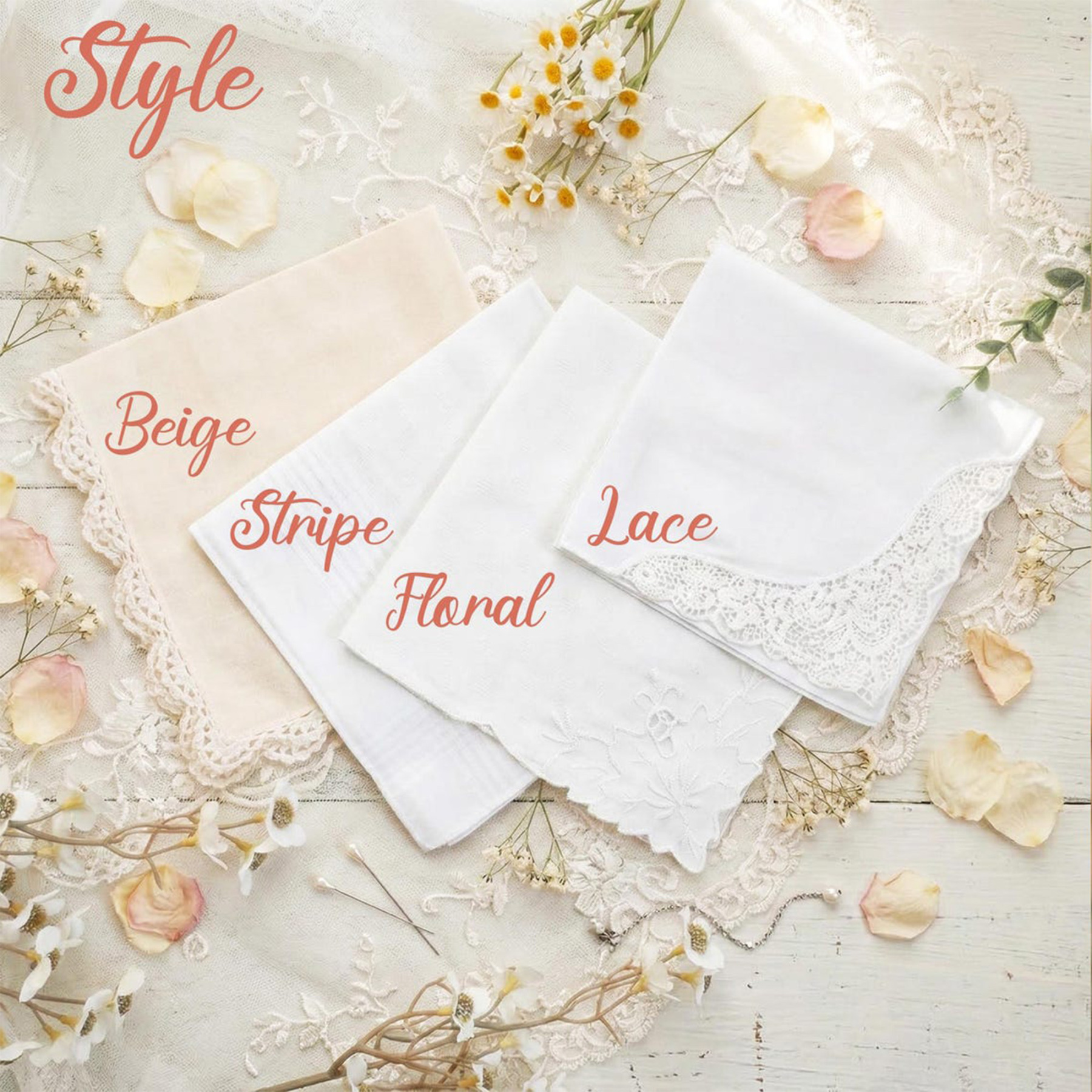 Custom Embroidered Wedding Handkerchief, Monogram Wedding Handkerchief, Mother of the Bride Gift, Bridal Lace Handkerchief