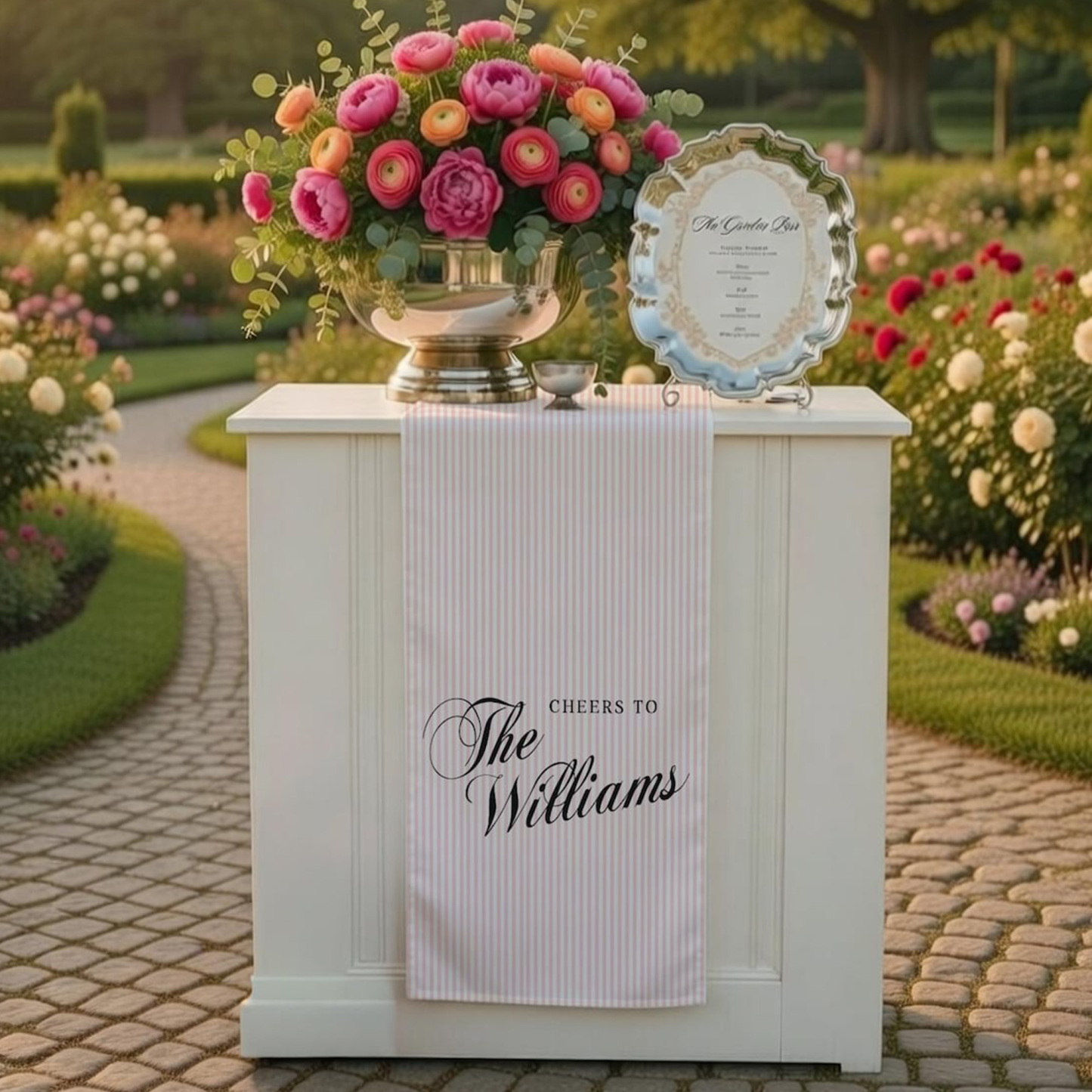 Custom Linen Striped Sign, Personalized Name Wedding Sign, Birthday/Anniversary/Wedding Decor
