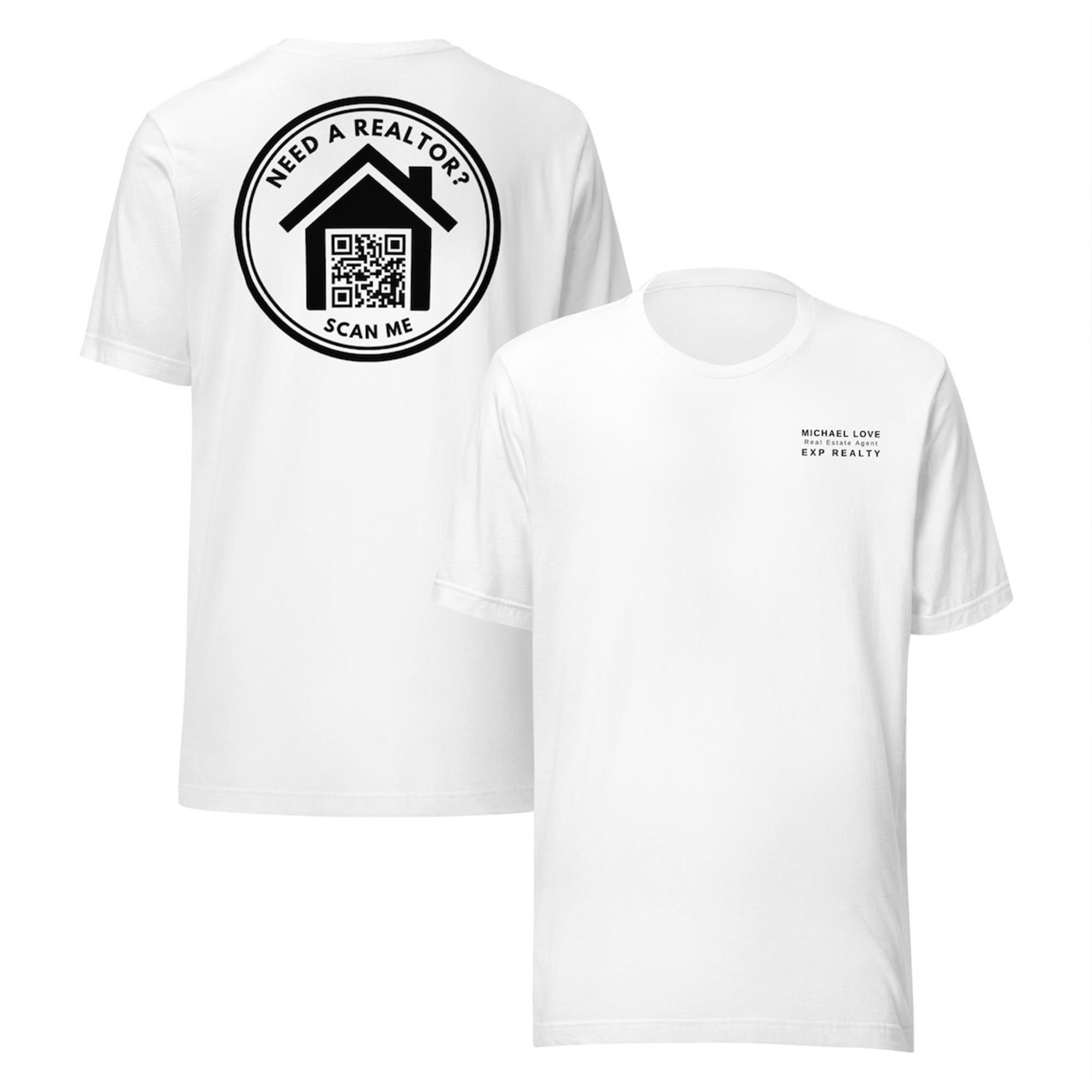 Custom Realtor QR Code Shirt, Men’s Woman’s Unisex, Bella Canvas, Real Estate Agent, Realtor, Business, Team, Apparel, Any Brokerage