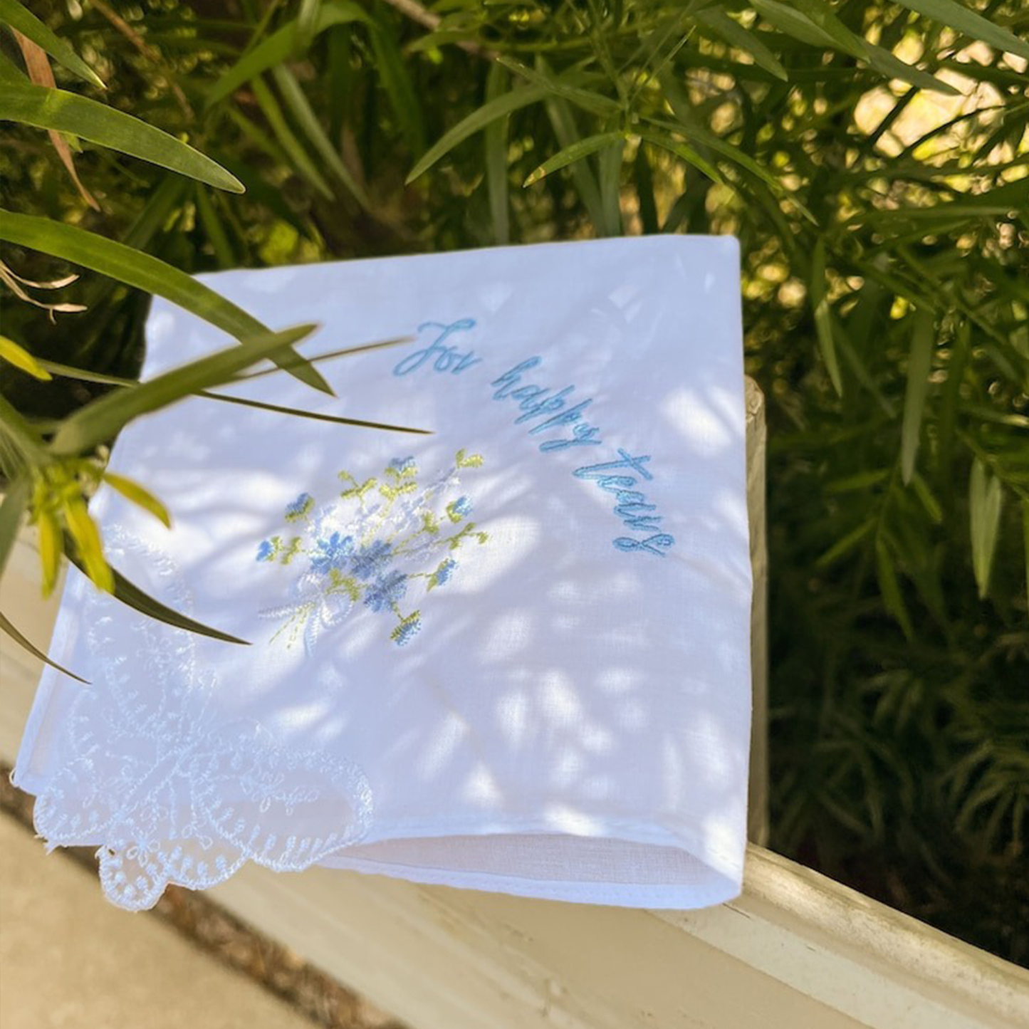 Personalized Wedding Handkerchief, Bridal Handkerchief, For Happy Tears, Wedding Keepsake