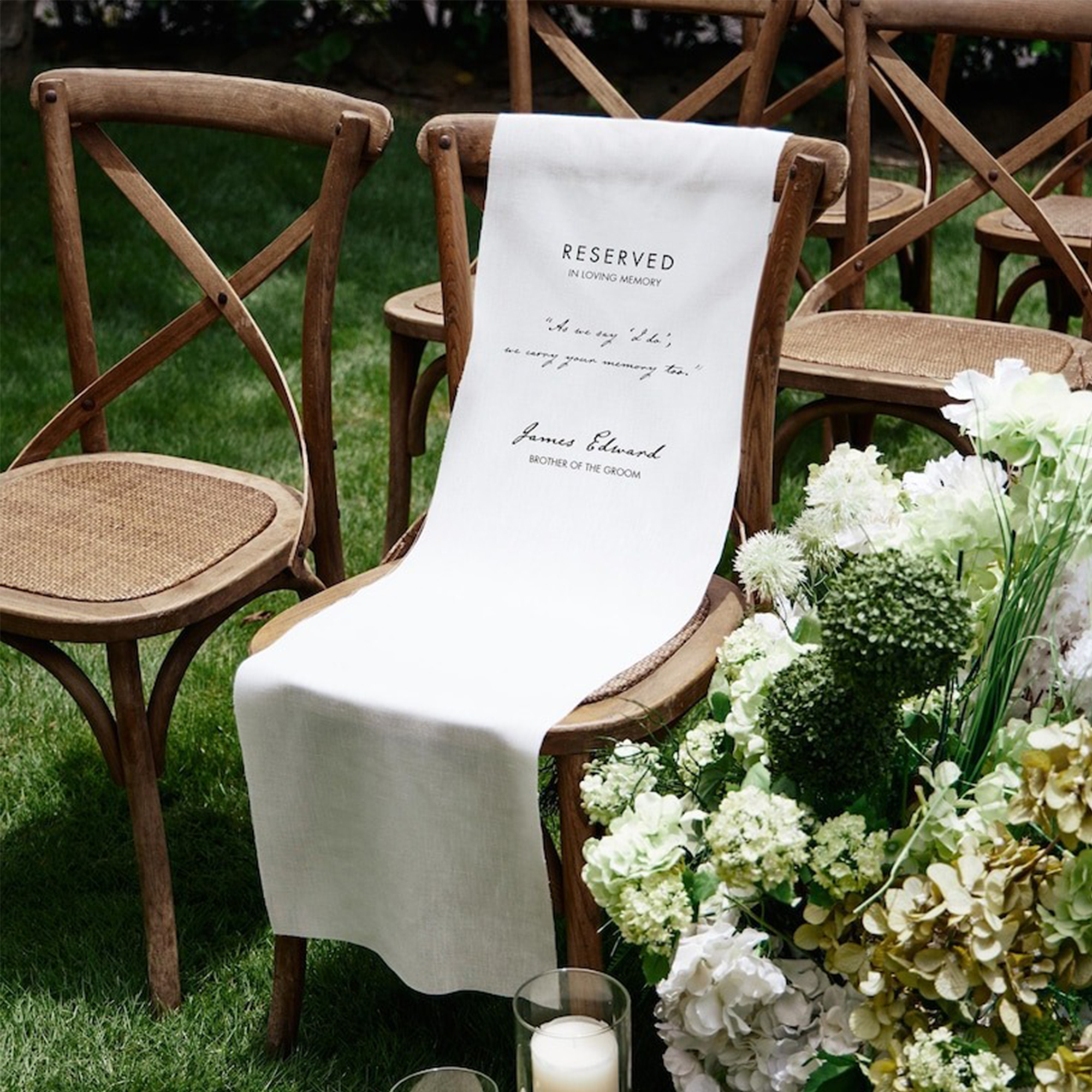 Custom Loving Memory Line Chair Banner, Wedding Sign, Wedding Decor, Remembrance Ceremony Decoration