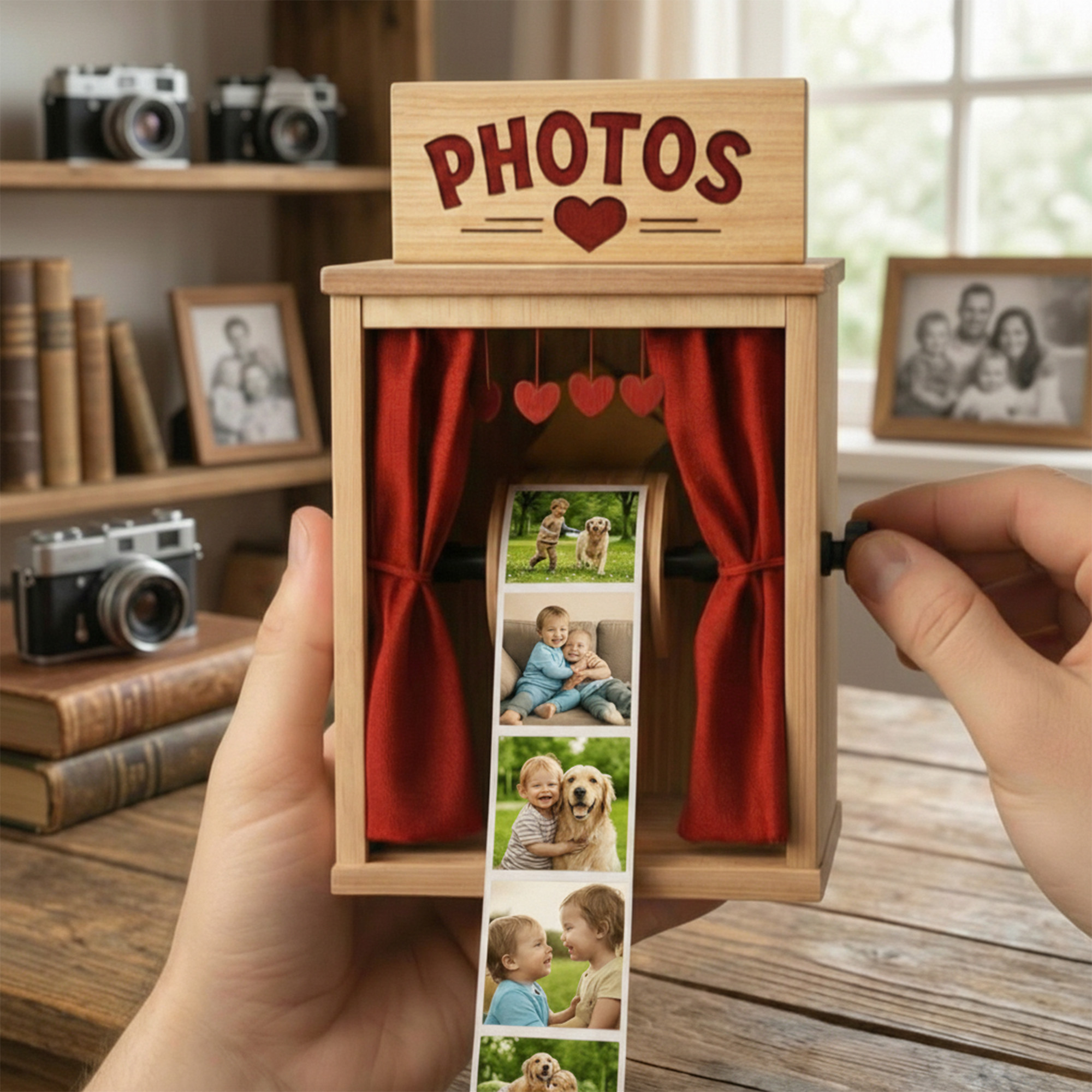 Personalized Photo Booth, Manual Sliding Photo Booth, Personalized Keepsake, Home Decor