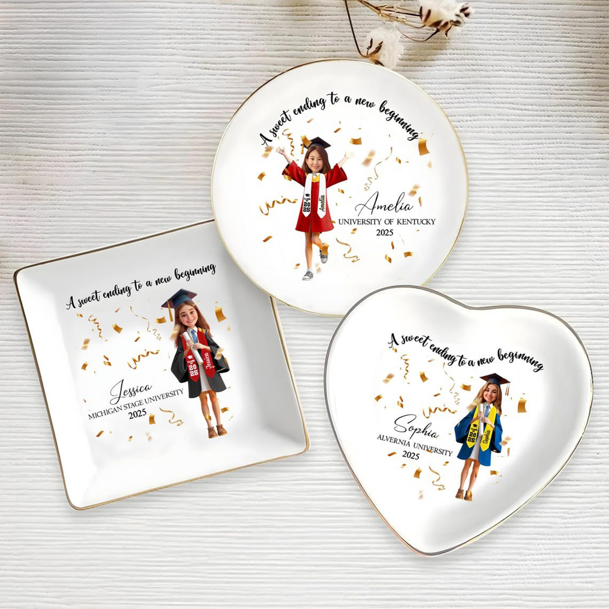 Personalized Face Graduation Cake Topper/Tray, Class of 2026, Gift for Graduate, Graduation Gift