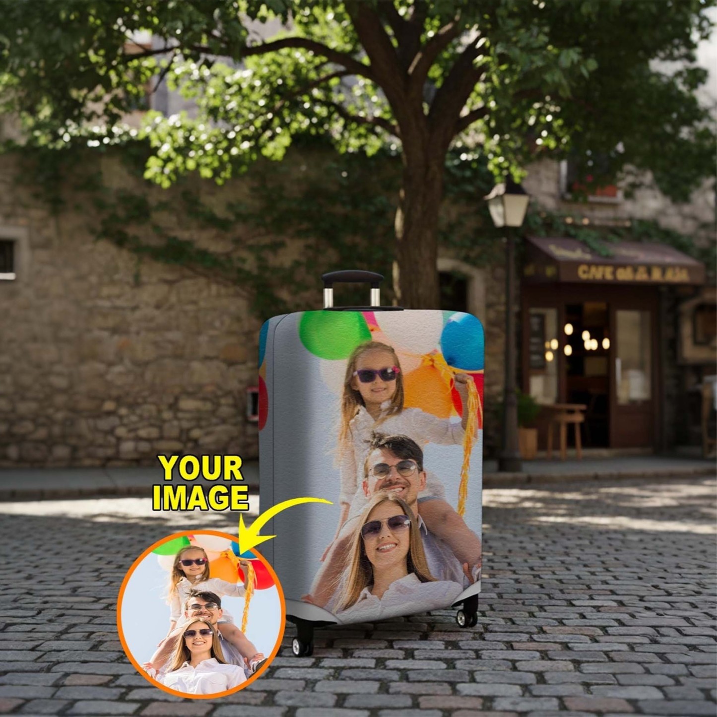 Personalized Photo Luggage Cover, Custom Suitcase Cover, Travel Accessory, Custom Photo Gift, Gift for Traveller