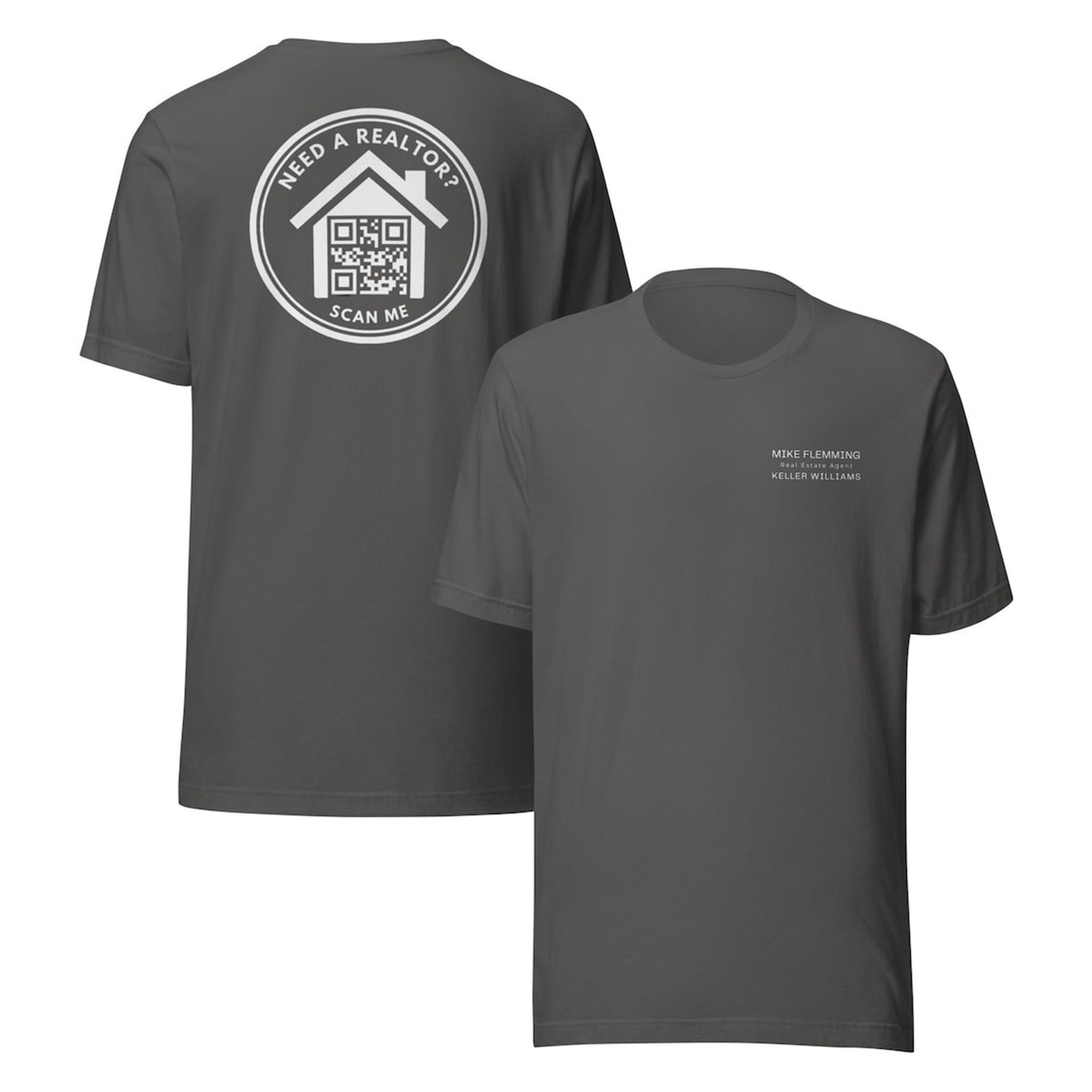 Custom Realtor QR Code Shirt, Men’s Woman’s Unisex, Bella Canvas, Real Estate Agent, Realtor, Business, Team, Apparel, Any Brokerage