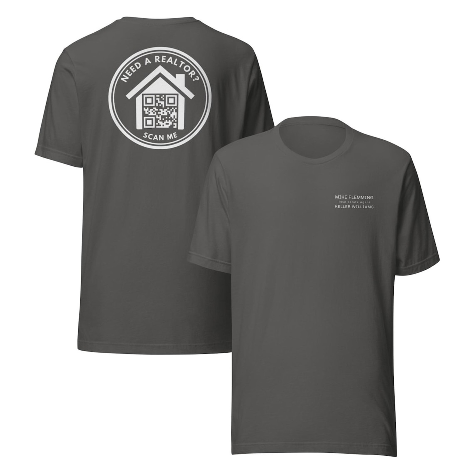 Custom Realtor QR Code Shirt, Men’s Woman’s Unisex, Bella Canvas, Real Estate Agent, Realtor, Business, Team, Apparel, Any Brokerage
