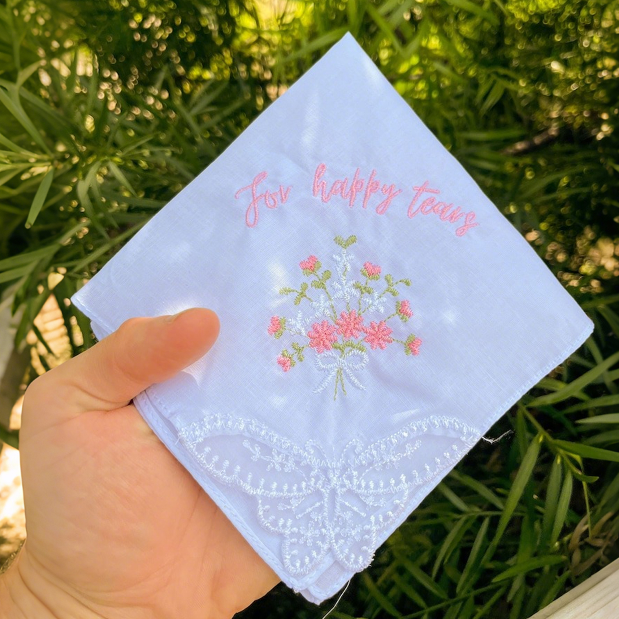 Personalized Wedding Handkerchief, Bridal Handkerchief, For Happy Tears, Wedding Keepsake