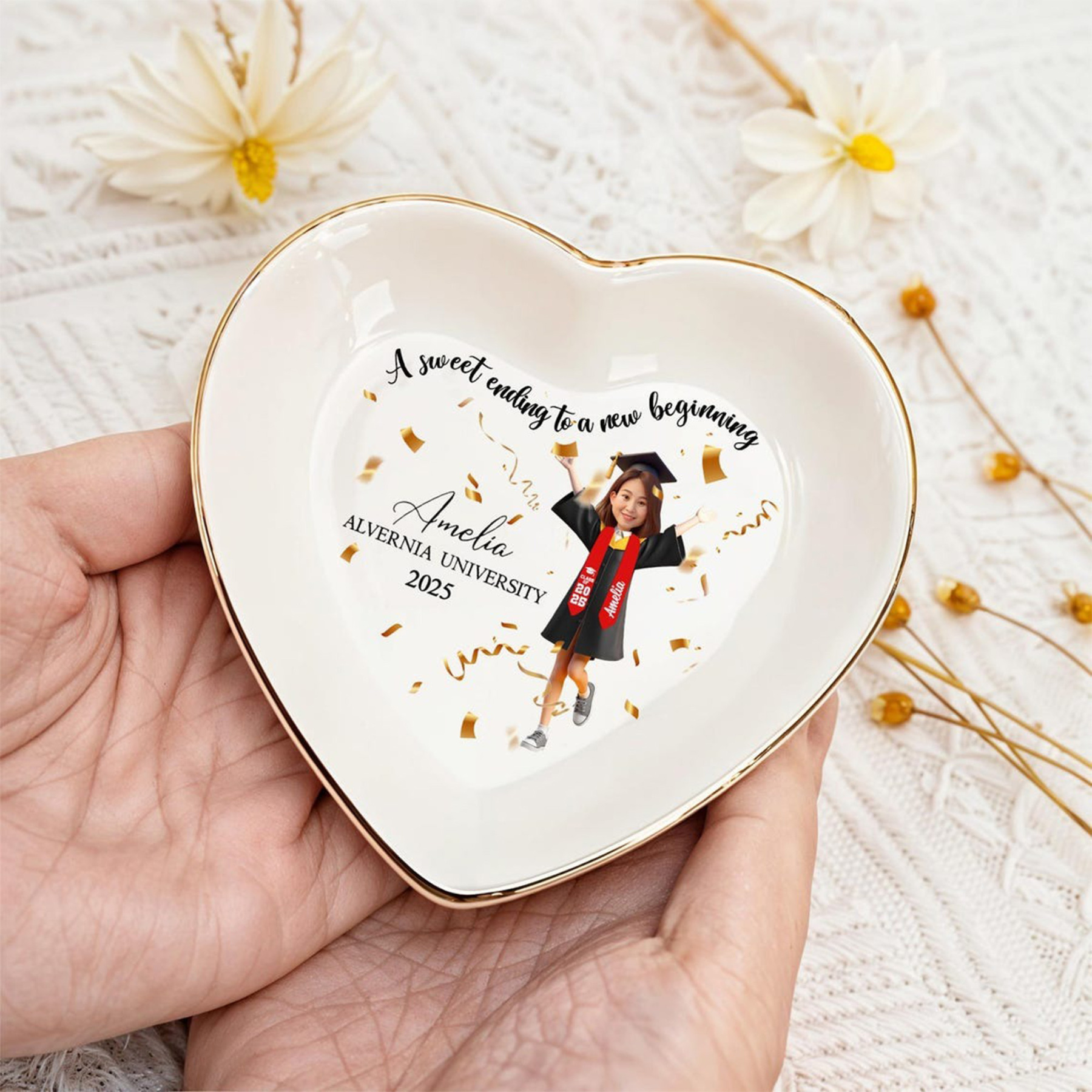 Personalized Face Graduation Cake Topper/Tray, Class of 2026, Gift for Graduate, Graduation Gift