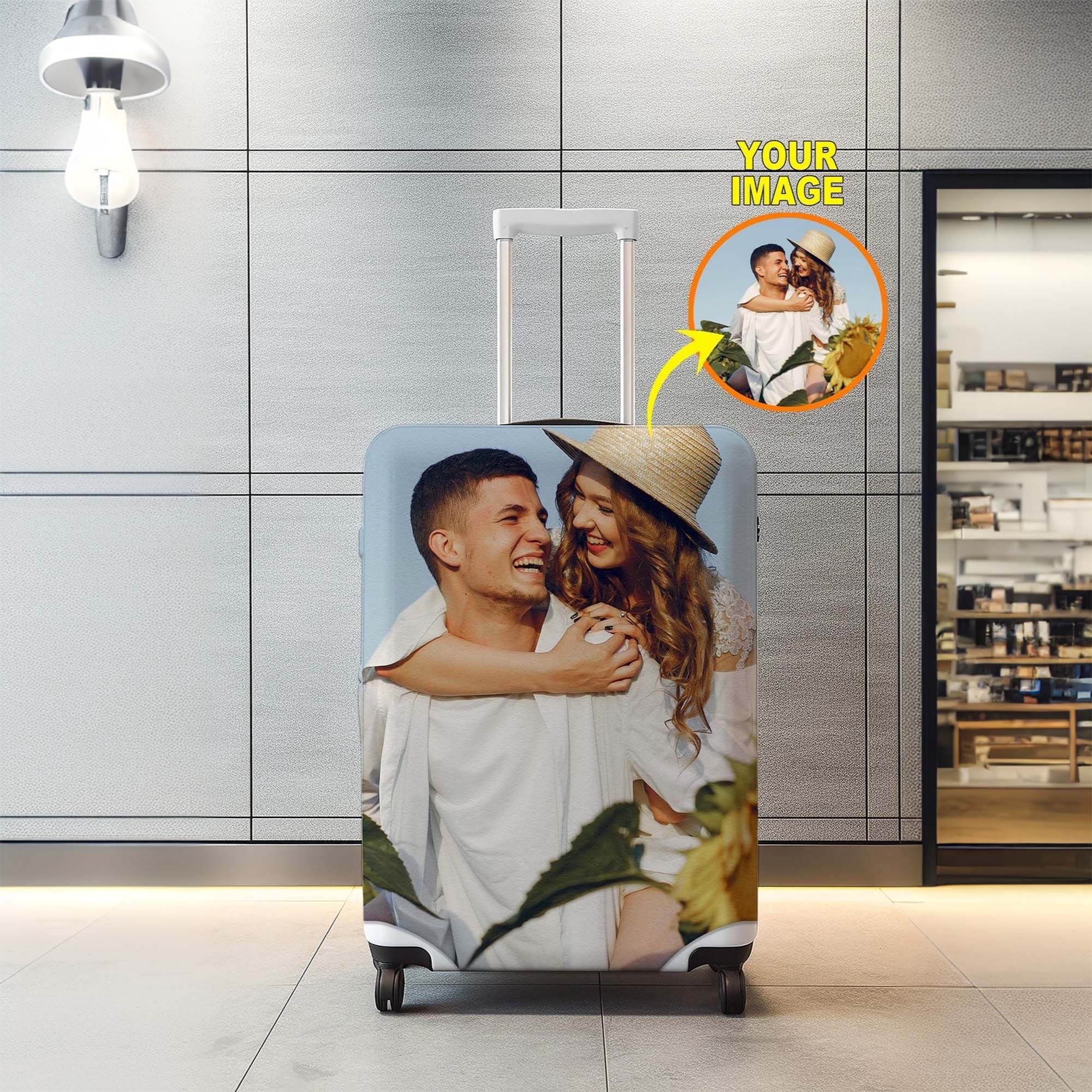 Personalized Photo Luggage Cover, Custom Suitcase Cover, Travel Accessory, Custom Photo Gift, Gift for Traveller