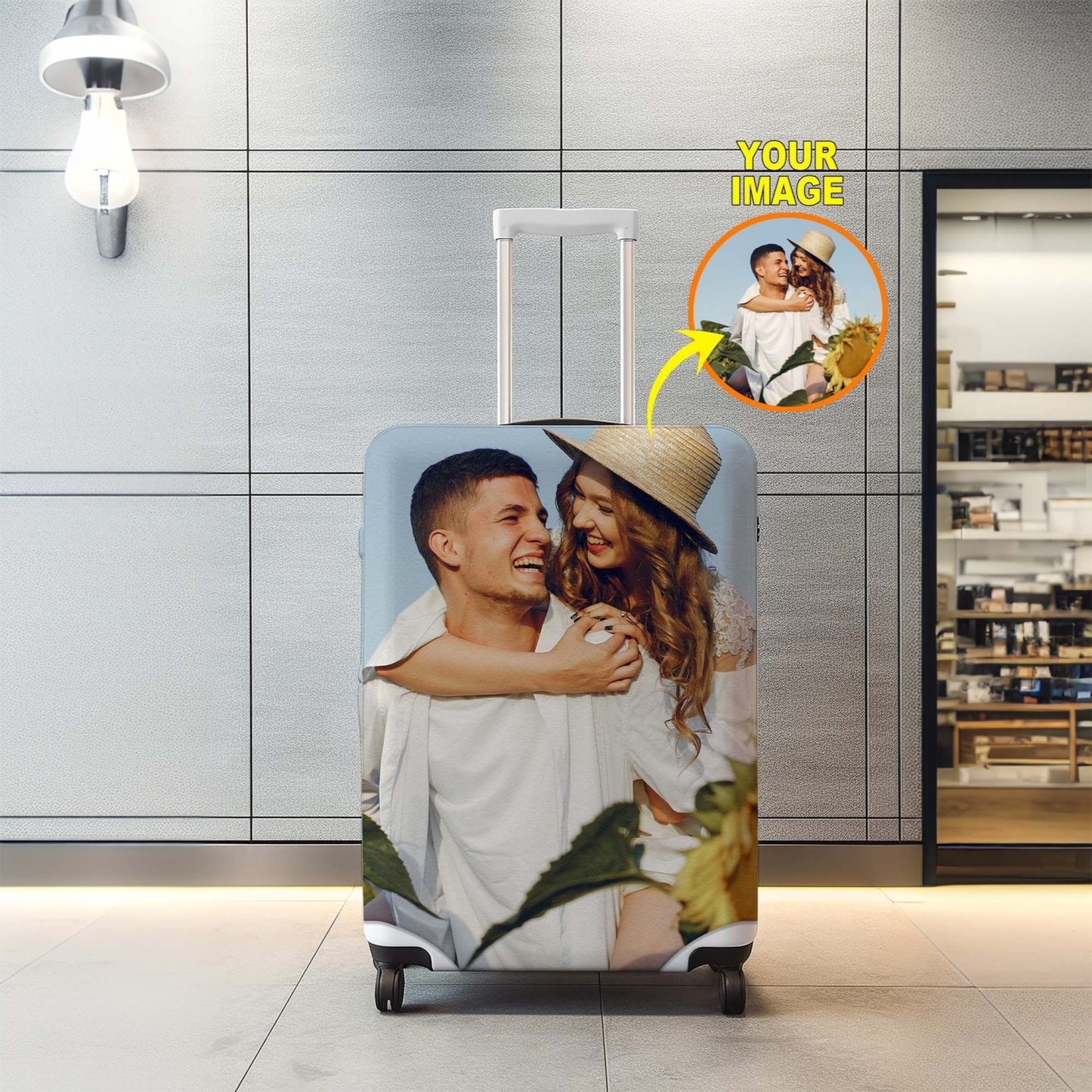 Personalized Photo Luggage Cover, Custom Suitcase Cover, Travel Accessory, Custom Photo Gift, Gift for Traveller