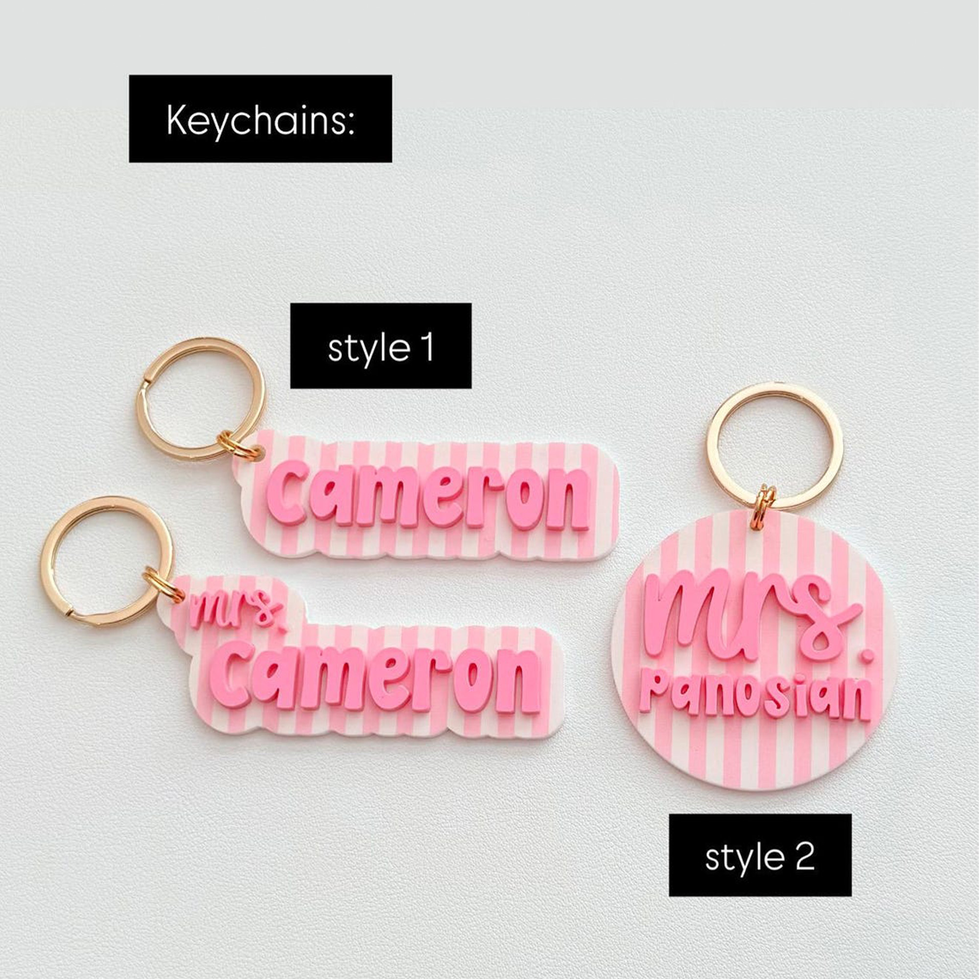 Custom Name ID Badge Holder, Pink Lanyard, Back to School Gift