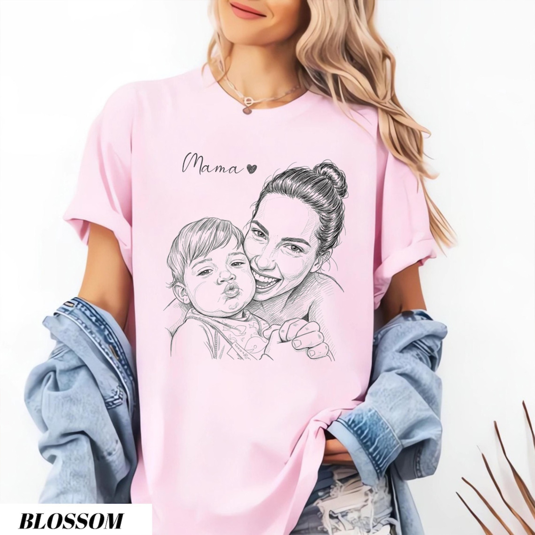 Personalized Portrait Shirt, Gift for Mom, Birthday/Mother's Day Gift