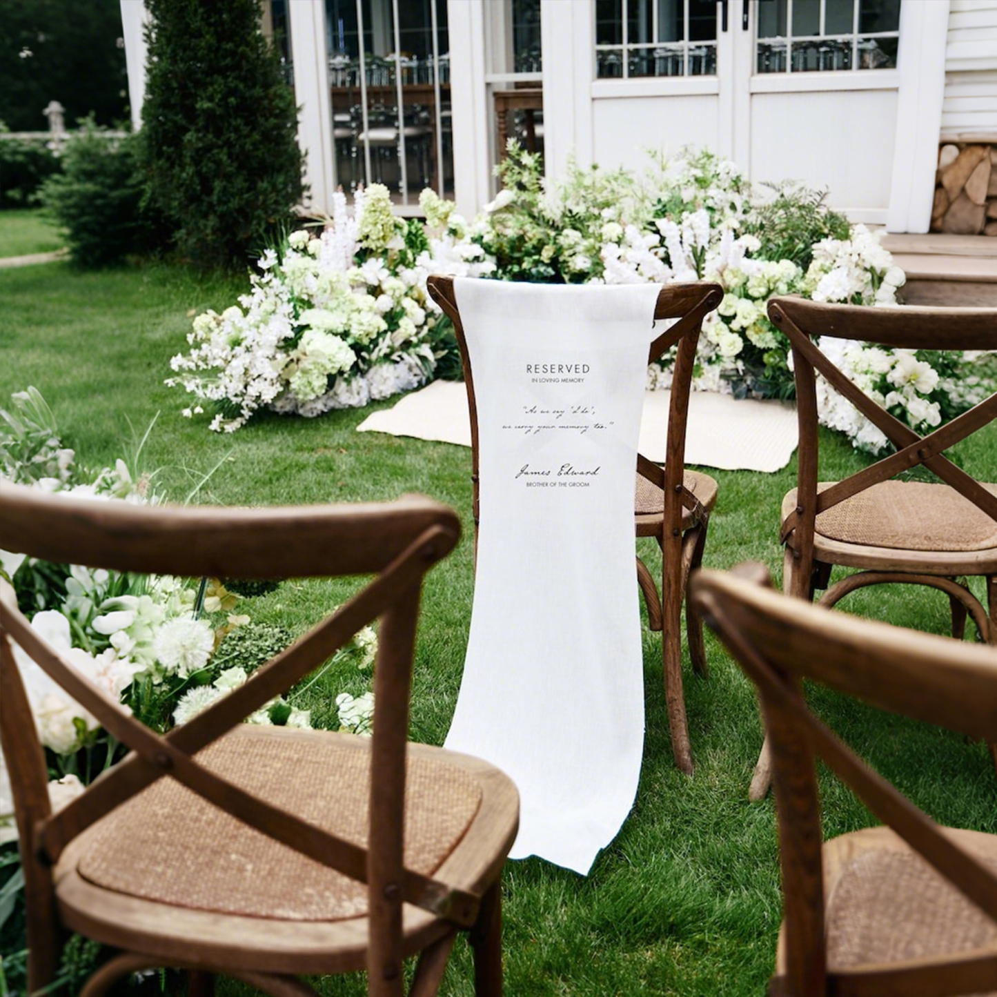 Custom Loving Memory Line Chair Banner, Wedding Sign, Wedding Decor, Remembrance Ceremony Decoration