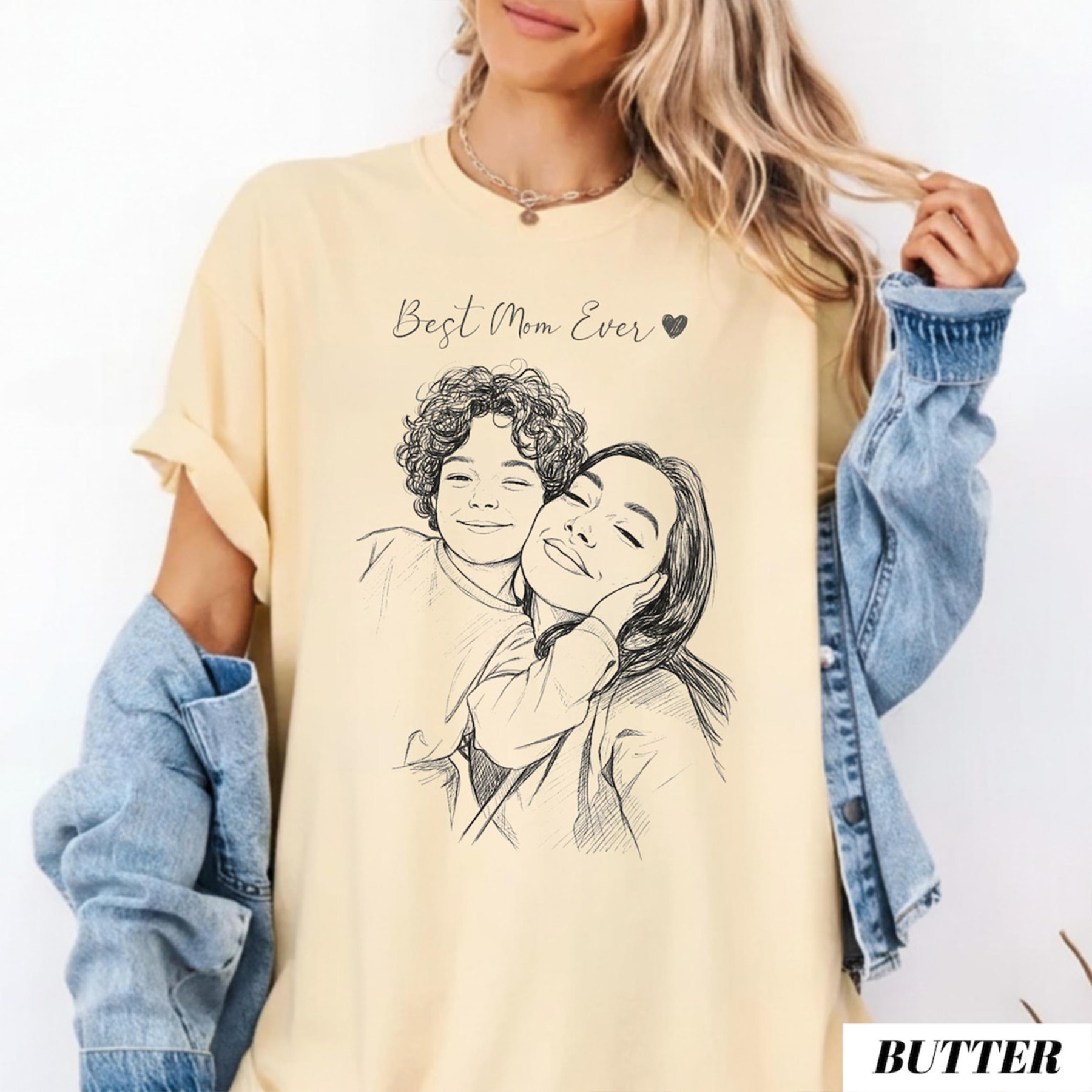 Personalized Portrait Shirt, Gift for Mom, Birthday/Mother's Day Gift