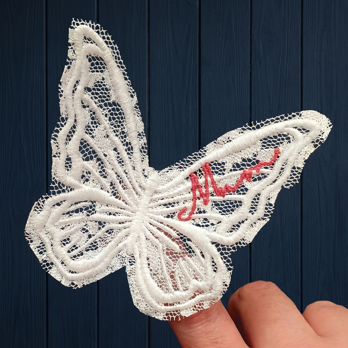 Personalized Embroidered Text Butterfly Patch, Sew-On Applique Butterflies, Elegant Keepsake, Something Blue, Wedding Gift
