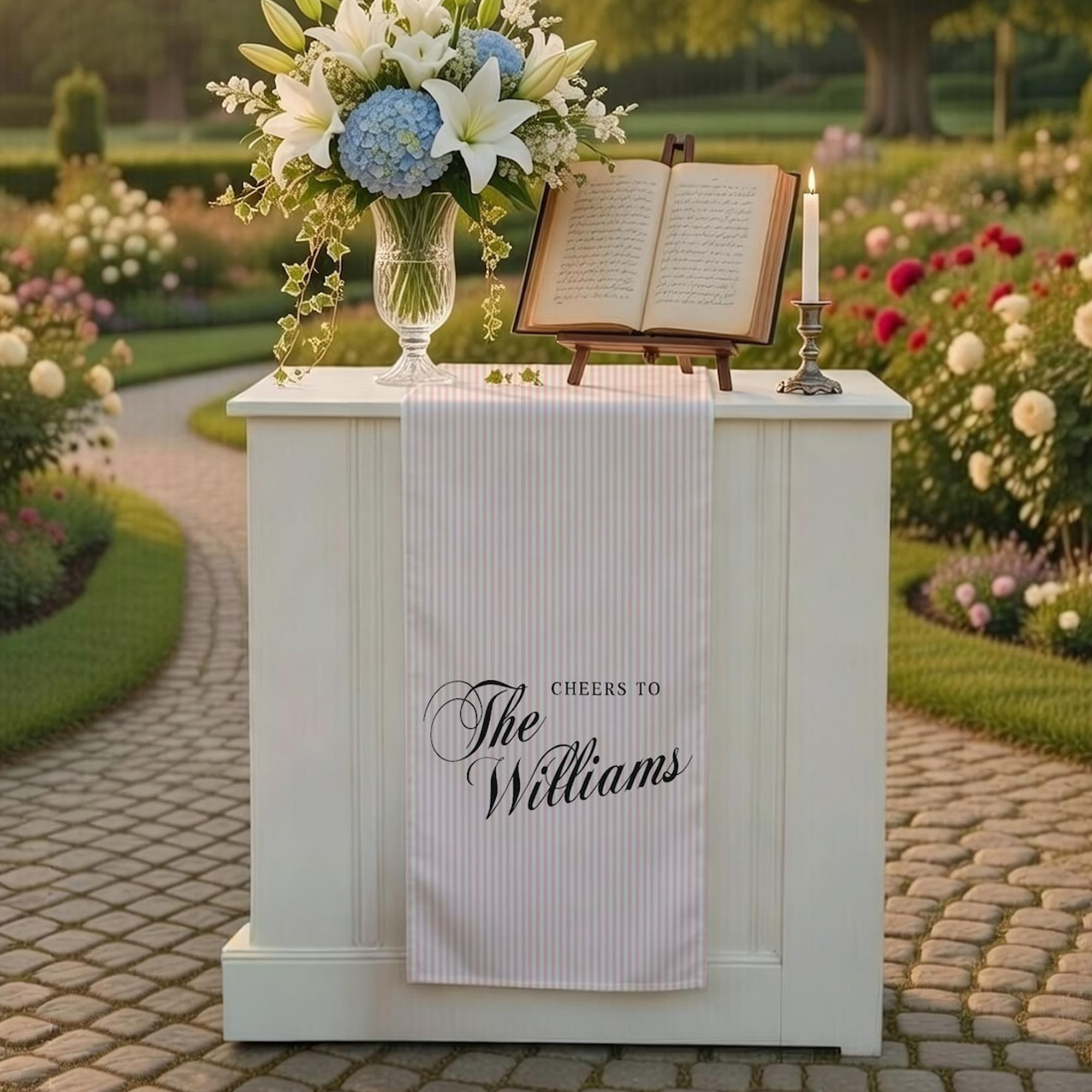 Custom Linen Striped Sign, Personalized Name Wedding Sign, Birthday/Anniversary/Wedding Decor