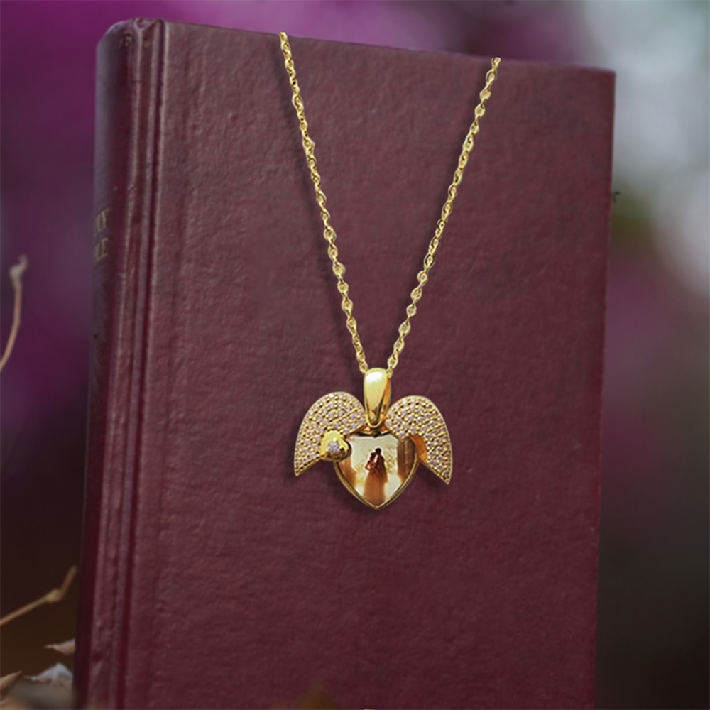 Custom Photo Heart Locket Necklace with Cubic Zirconia, Gold Jewelry Necklaces, Birthday/Mother's Day Gift for Women/Mom/Her/Lover