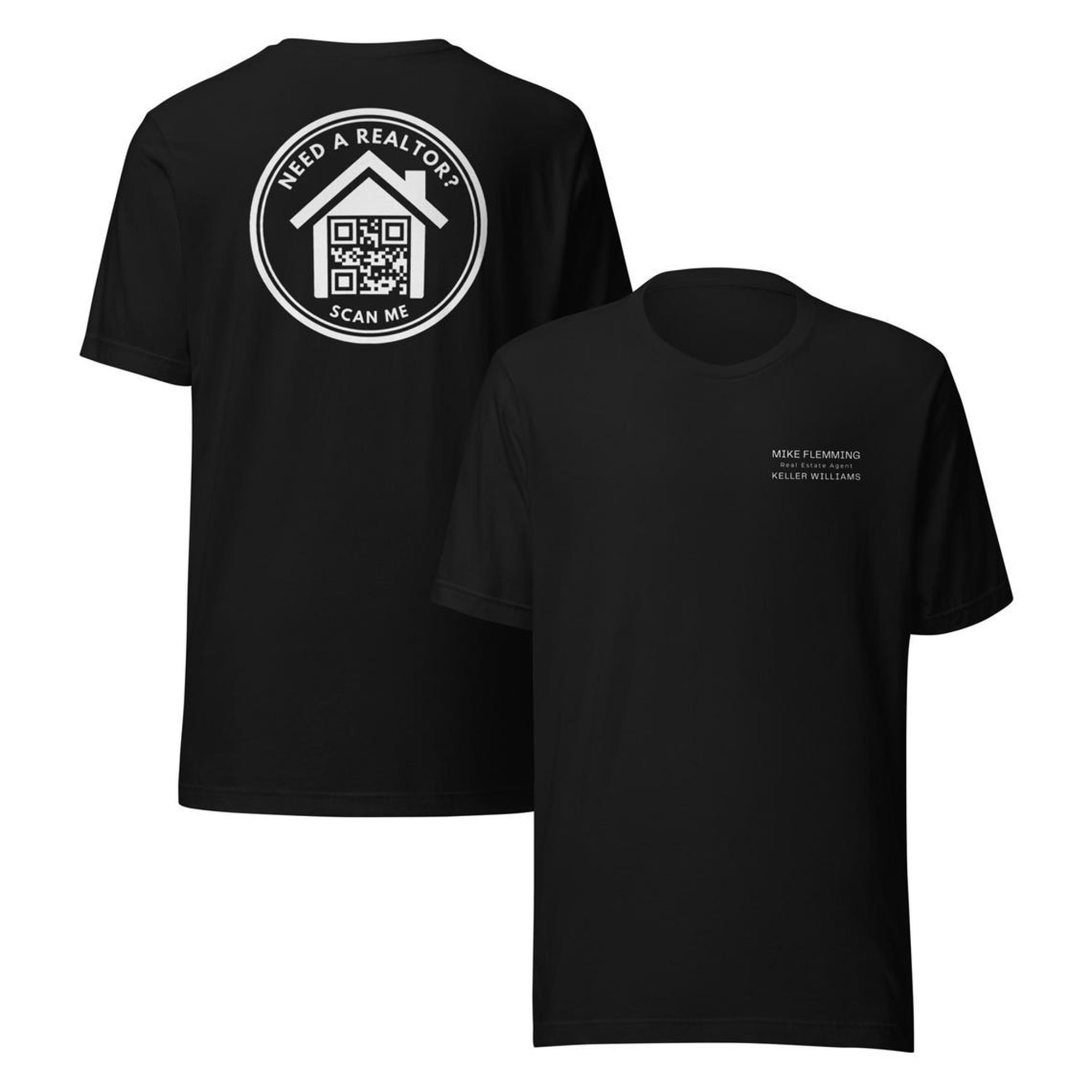 Custom Realtor QR Code Shirt, Men’s Woman’s Unisex, Bella Canvas, Real Estate Agent, Realtor, Business, Team, Apparel, Any Brokerage