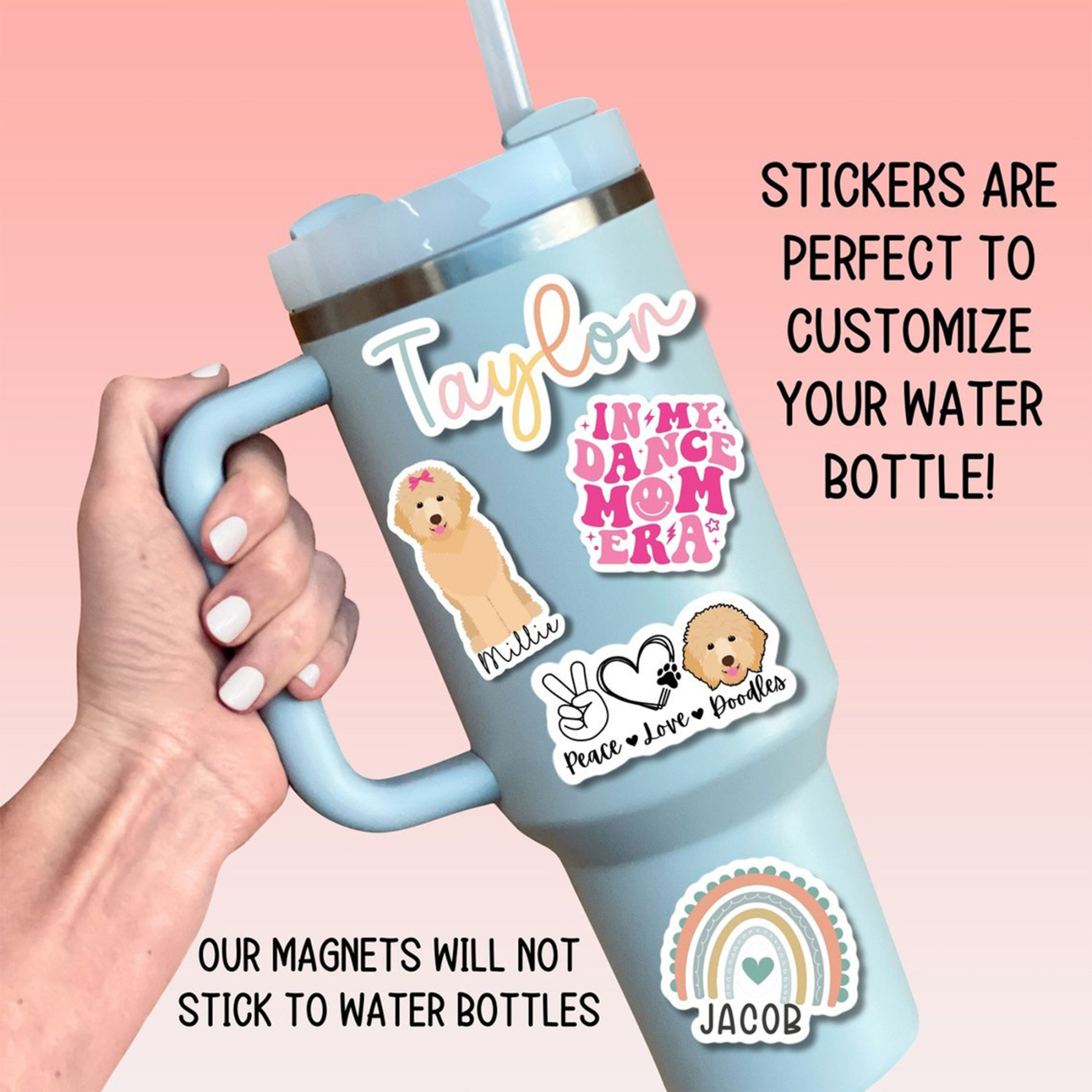 Custom Teacher Magnet, Classroom Magnet Gift, Teacher Name Personalized Whiteboard Custom Teacher Name Magnet, Rainbow Aesthetic Retro Mrs Miss