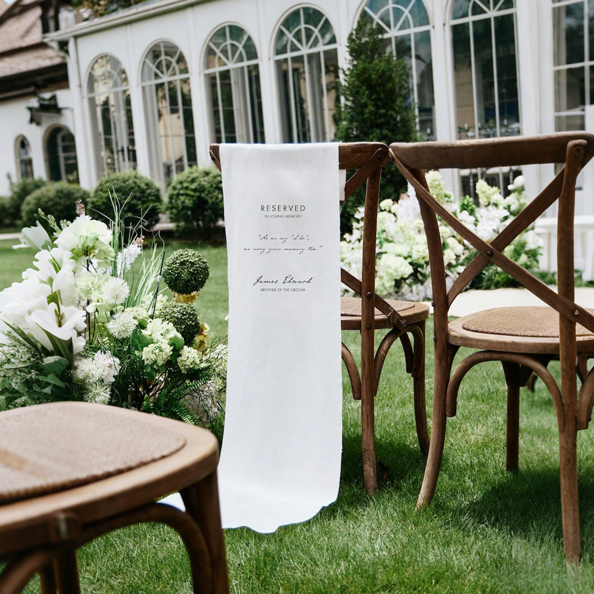 Custom Loving Memory Line Chair Banner, Wedding Sign, Wedding Decor, Remembrance Ceremony Decoration